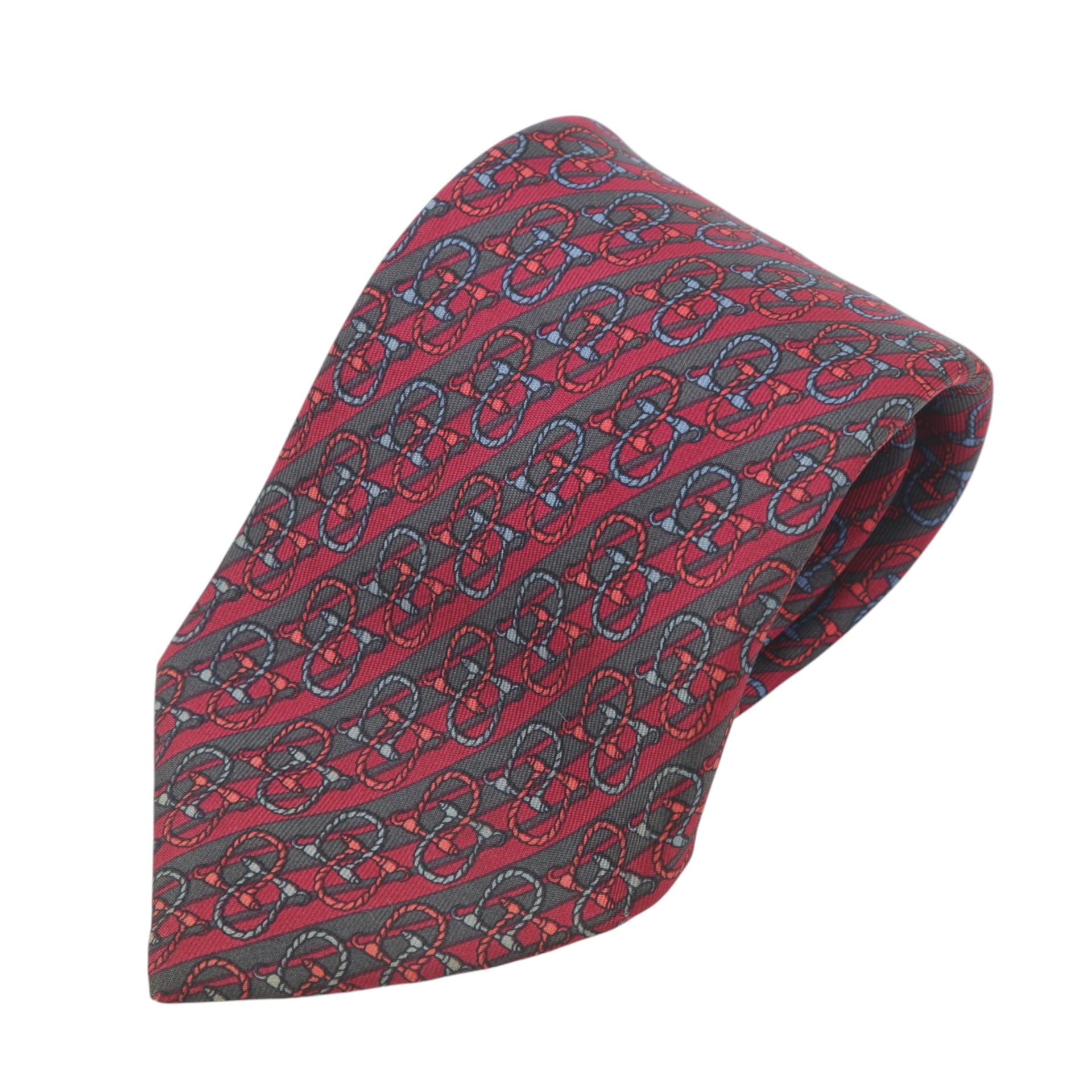 Good ( Rank AB) HERMÈS Necktie Red Silk - 1