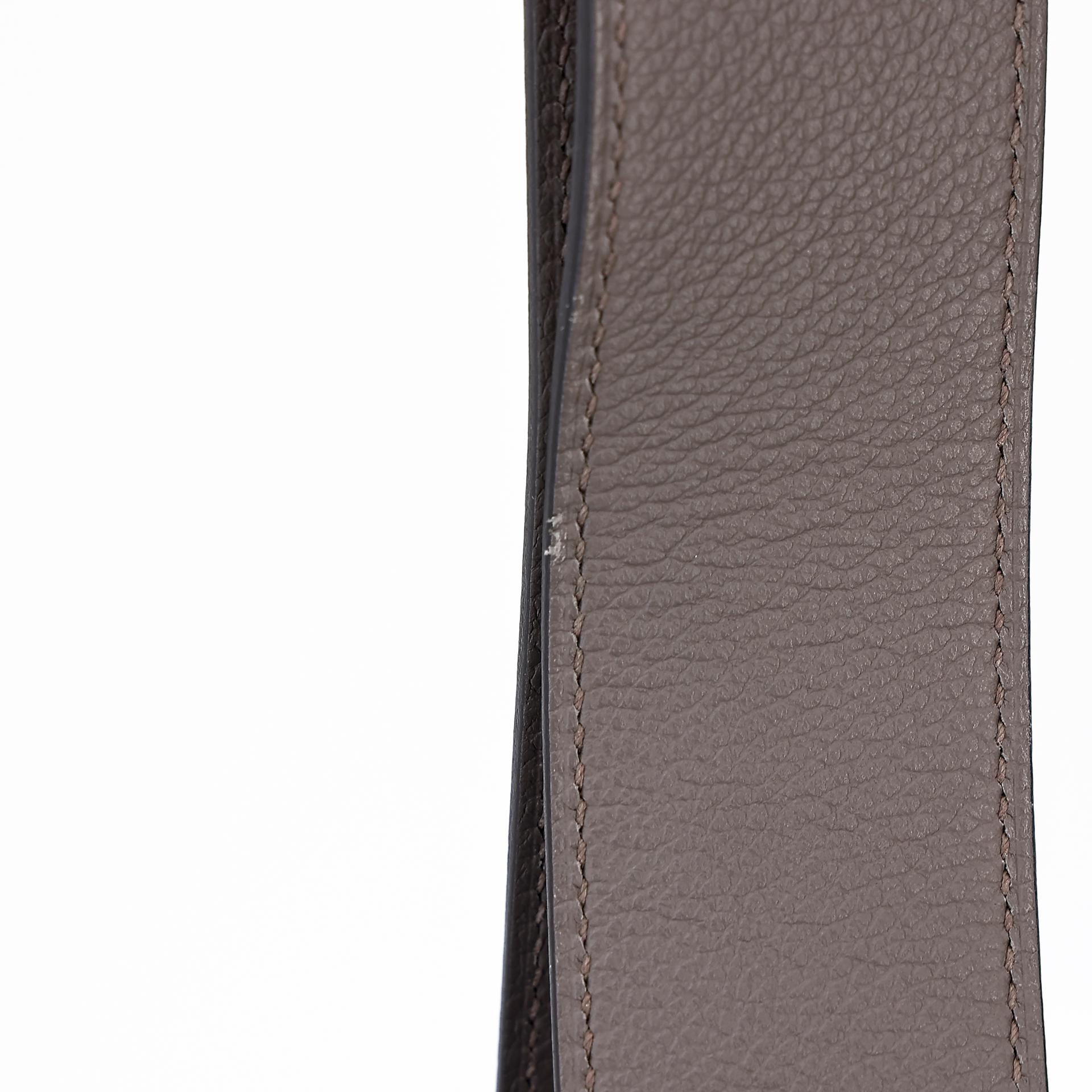 Very Good ( Rank A) HERMÈS Flash Messenger 28 Etain (8F) Evercolor Palladium hardware Z (2021) - 5