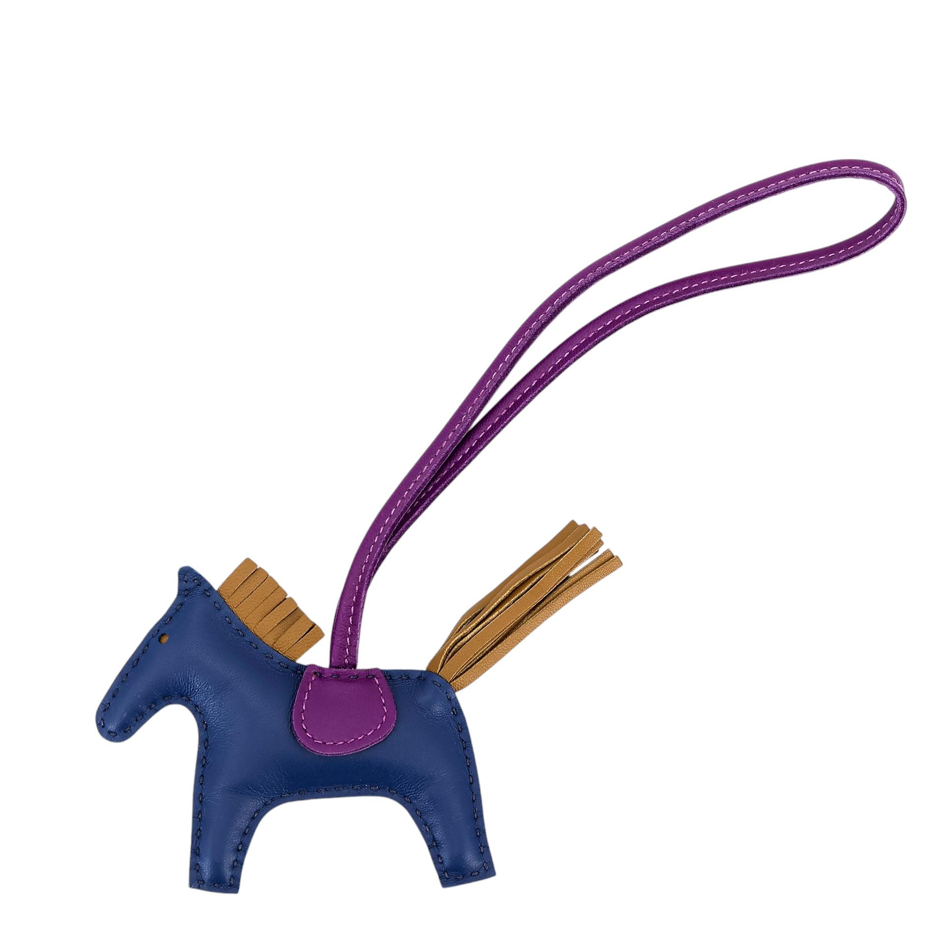 Unused ( Rank NS ) HERMÈS Rodeo PM Anemone (P9) Kraft (2H) Bleu Saphir (73) Agneau D (2019) - 1