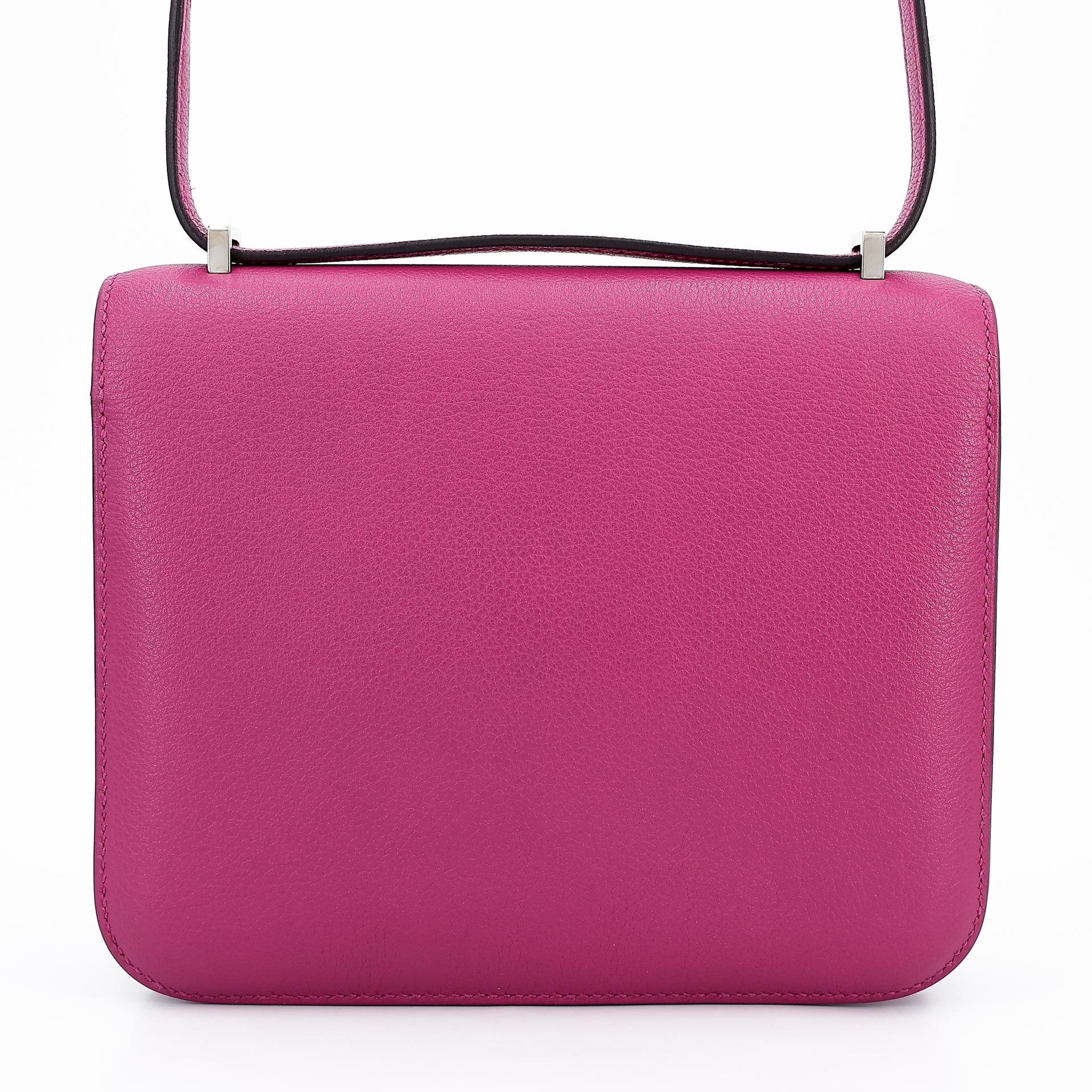 Very Good ( Rank A) HERMÈS Constance Mini Rose Purple (L3) Evercolor Palladium hardware A (2017) - 2