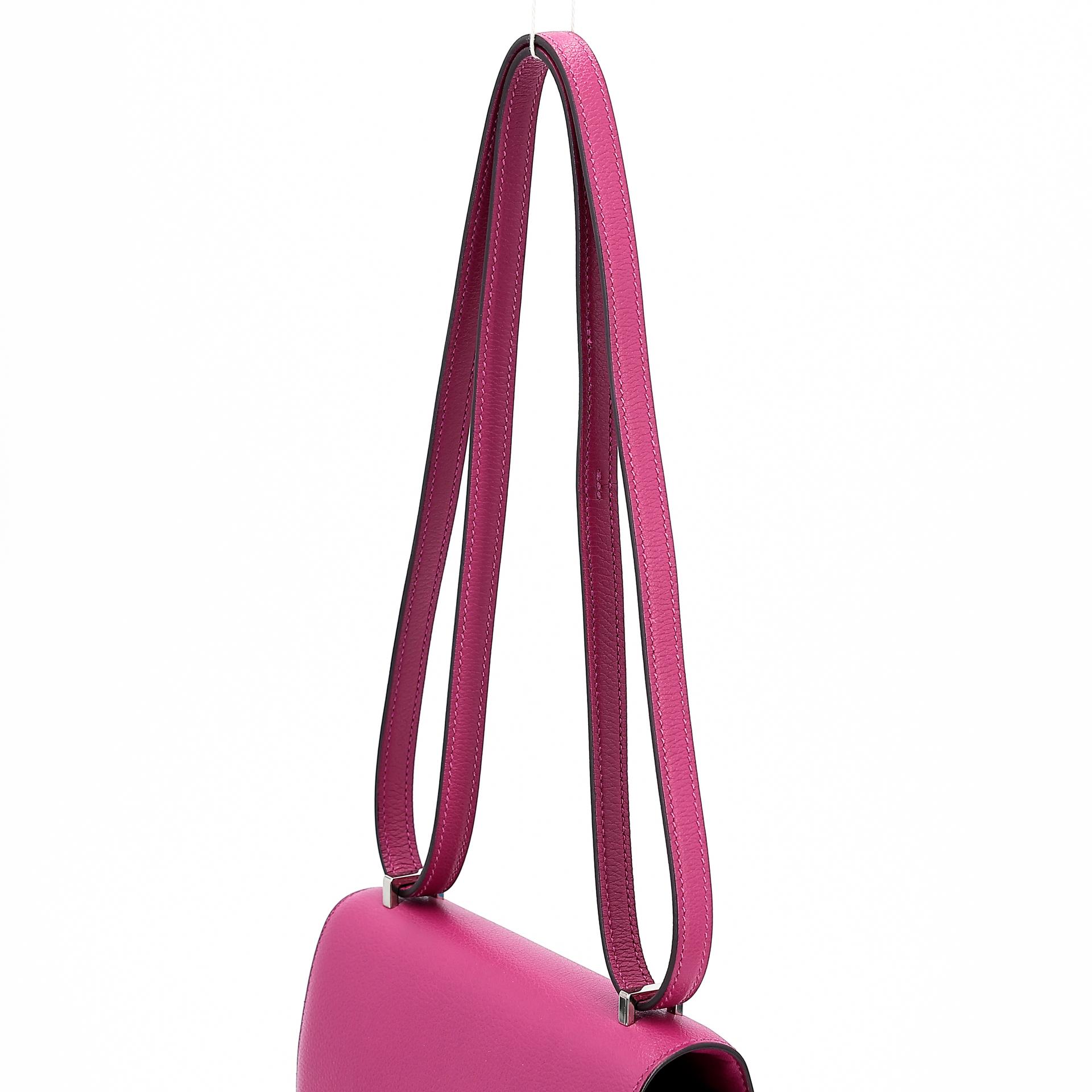 Very Good ( Rank A) HERMÈS Constance Mini Rose Purple (L3) Evercolor Palladium hardware A (2017) - 3