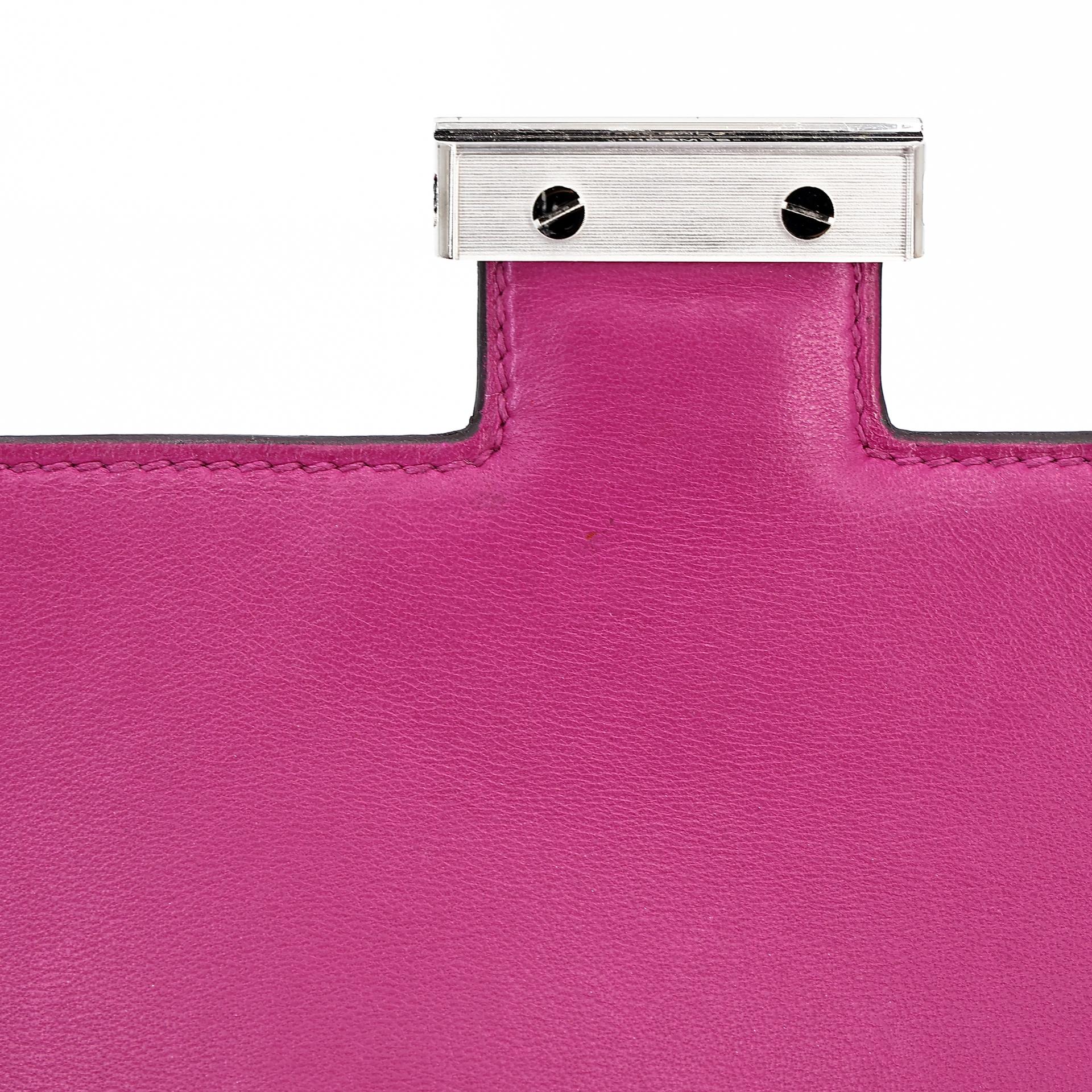 Very Good ( Rank A) HERMÈS Constance Mini Rose Purple (L3) Evercolor Palladium hardware A (2017) - 13