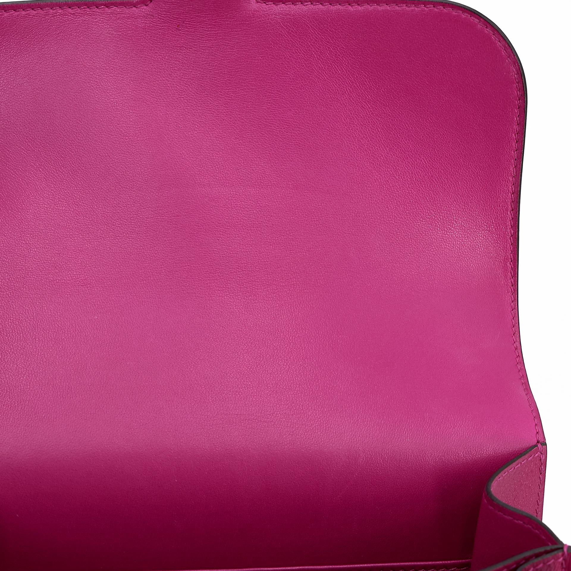 Very Good ( Rank A) HERMÈS Constance Mini Rose Purple (L3) Evercolor Palladium hardware A (2017) - 15