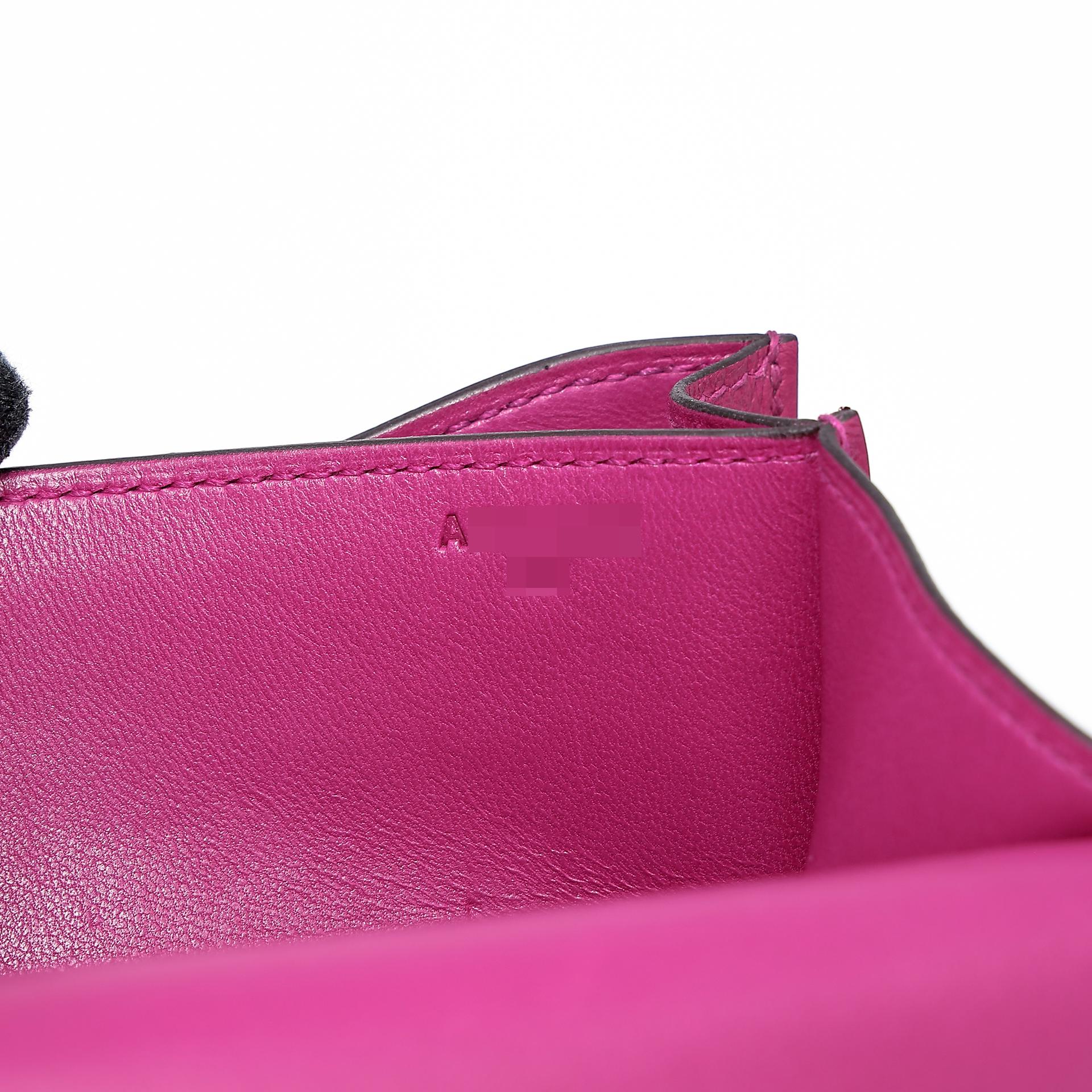 Very Good ( Rank A) HERMÈS Constance Mini Rose Purple (L3) Evercolor Palladium hardware A (2017) - 21