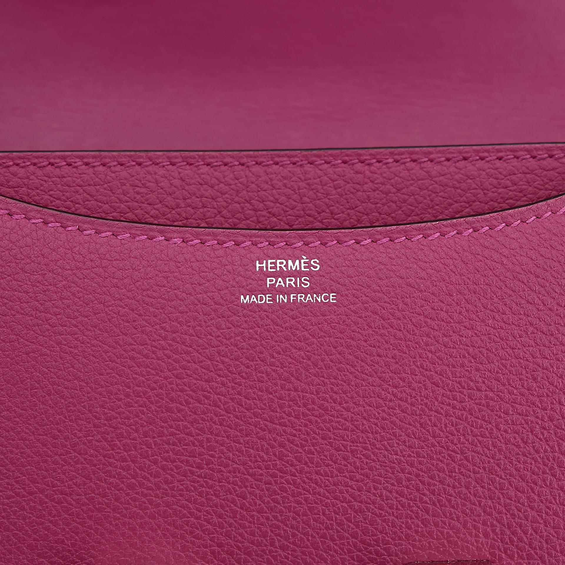 Very Good ( Rank A) HERMÈS Constance Mini Rose Purple (L3) Evercolor Palladium hardware A (2017) - 24