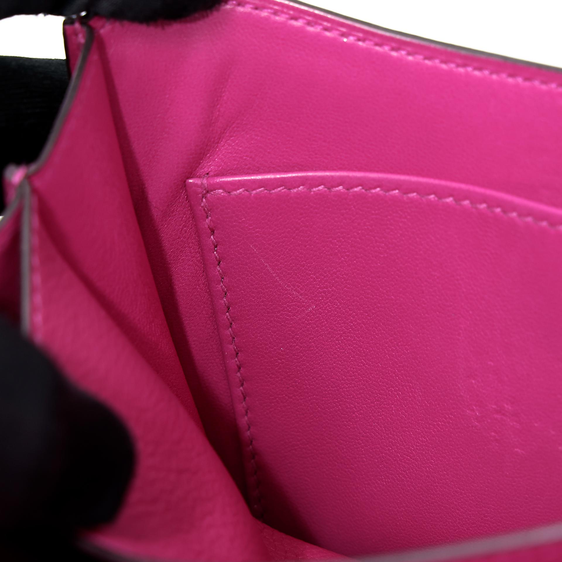 Very Good ( Rank A) HERMÈS Constance Mini Rose Purple (L3) Evercolor Palladium hardware A (2017) - 27