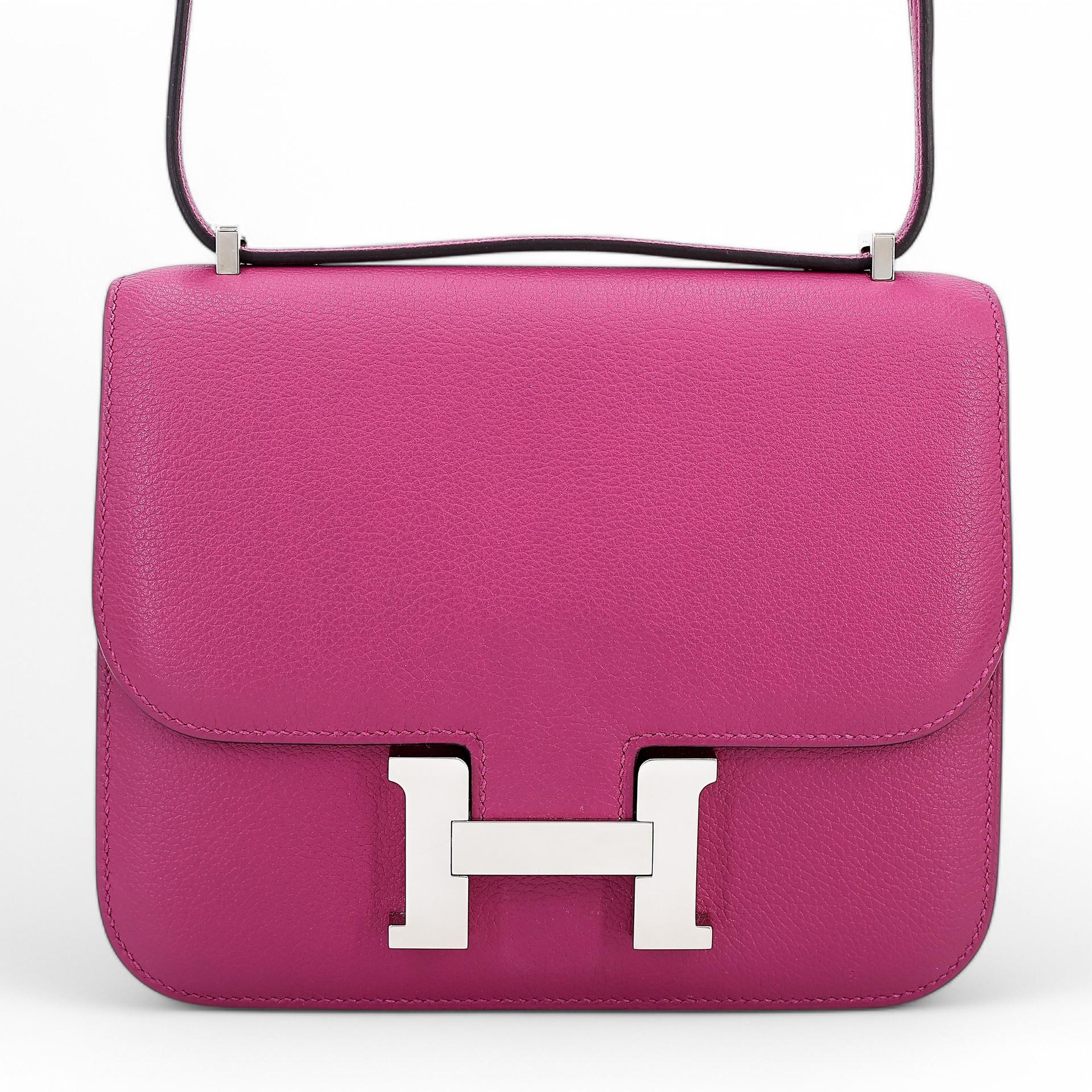 Very Good ( Rank A) HERMÈS Constance Mini Rose Purple (L3) Evercolor Palladium hardware A (2017) - 1