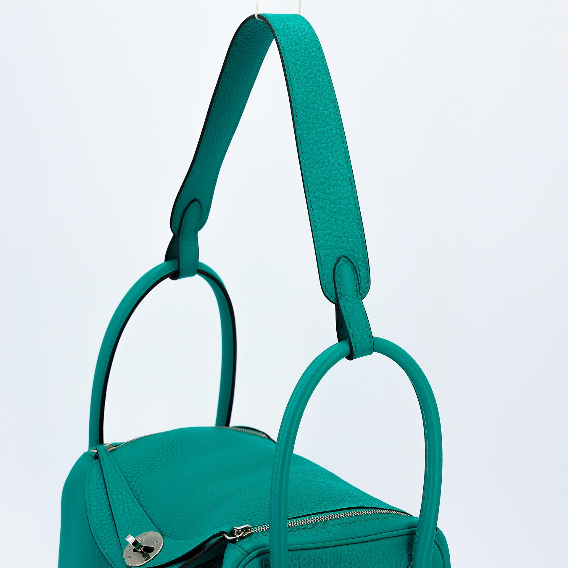 ランク A HERMÈS エルメス リンディ26 ブルーパオン (7F) トリヨン シルバー金具 X刻印 - 3