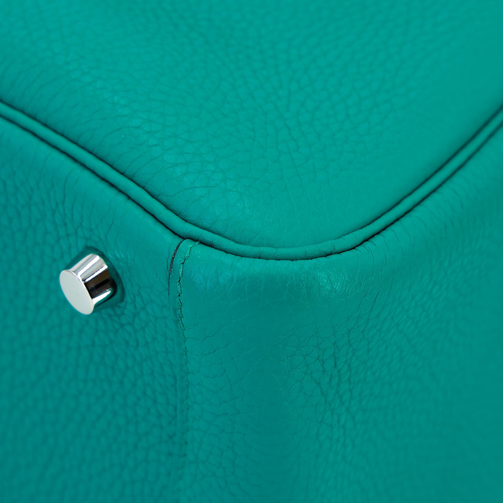 ランク A HERMÈS エルメス リンディ26 ブルーパオン (7F) トリヨン シルバー金具 X刻印 - 8