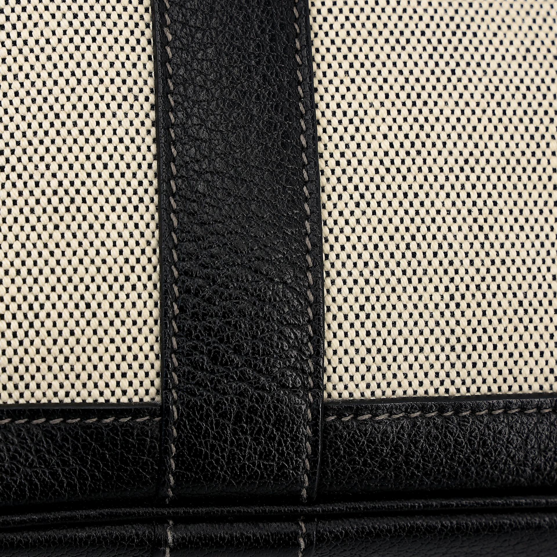 中古AB HERMÈS 爱马仕 Garden Party 花园 TPM 30 89 黑色 Noir 帆布 Buffalo 水牛皮 银扣 □J刻 2006年 - 12
