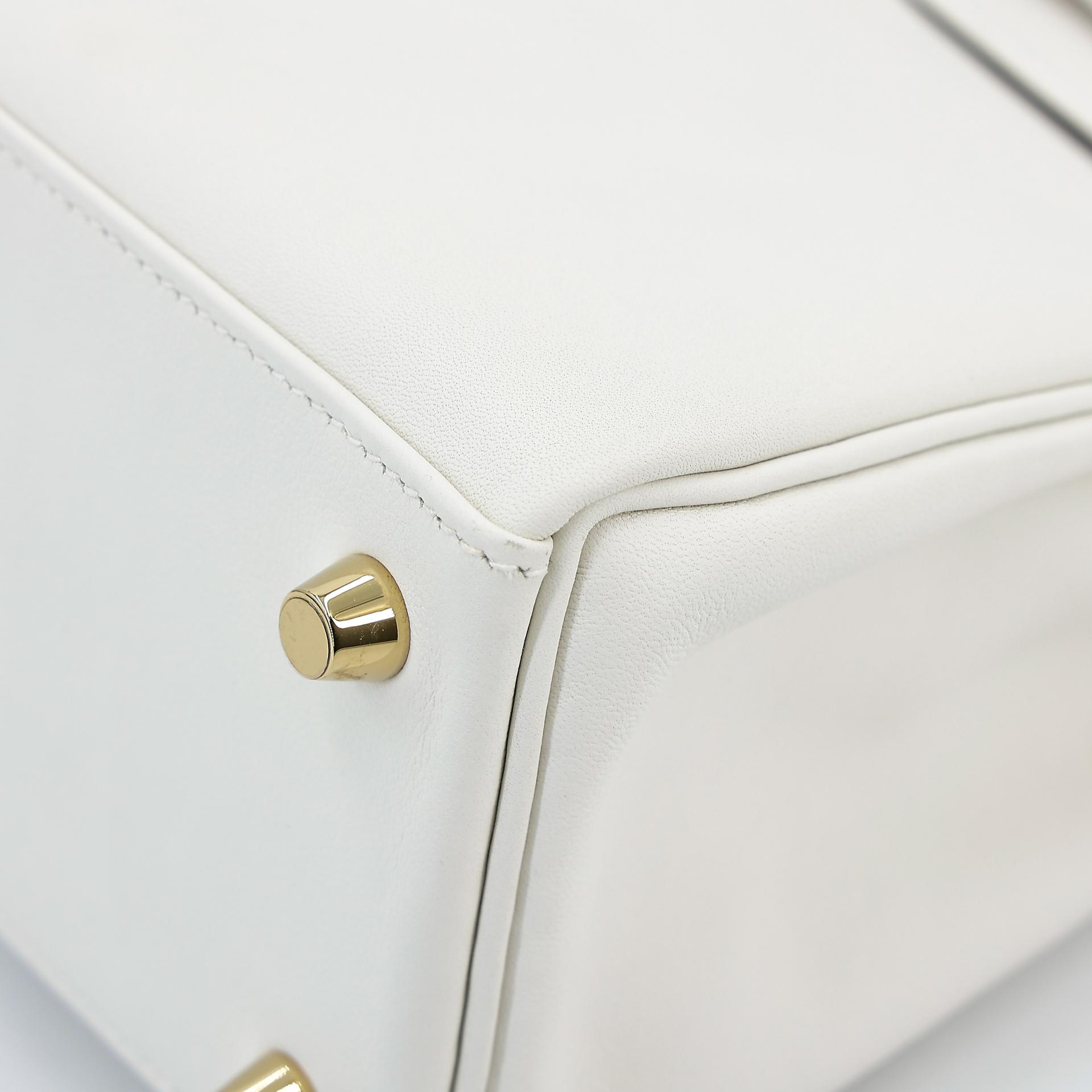 Excellent ( Rank SA ) HERMÈS Kelly 25 White (01) Swift Gold hardware D (2019) - 13