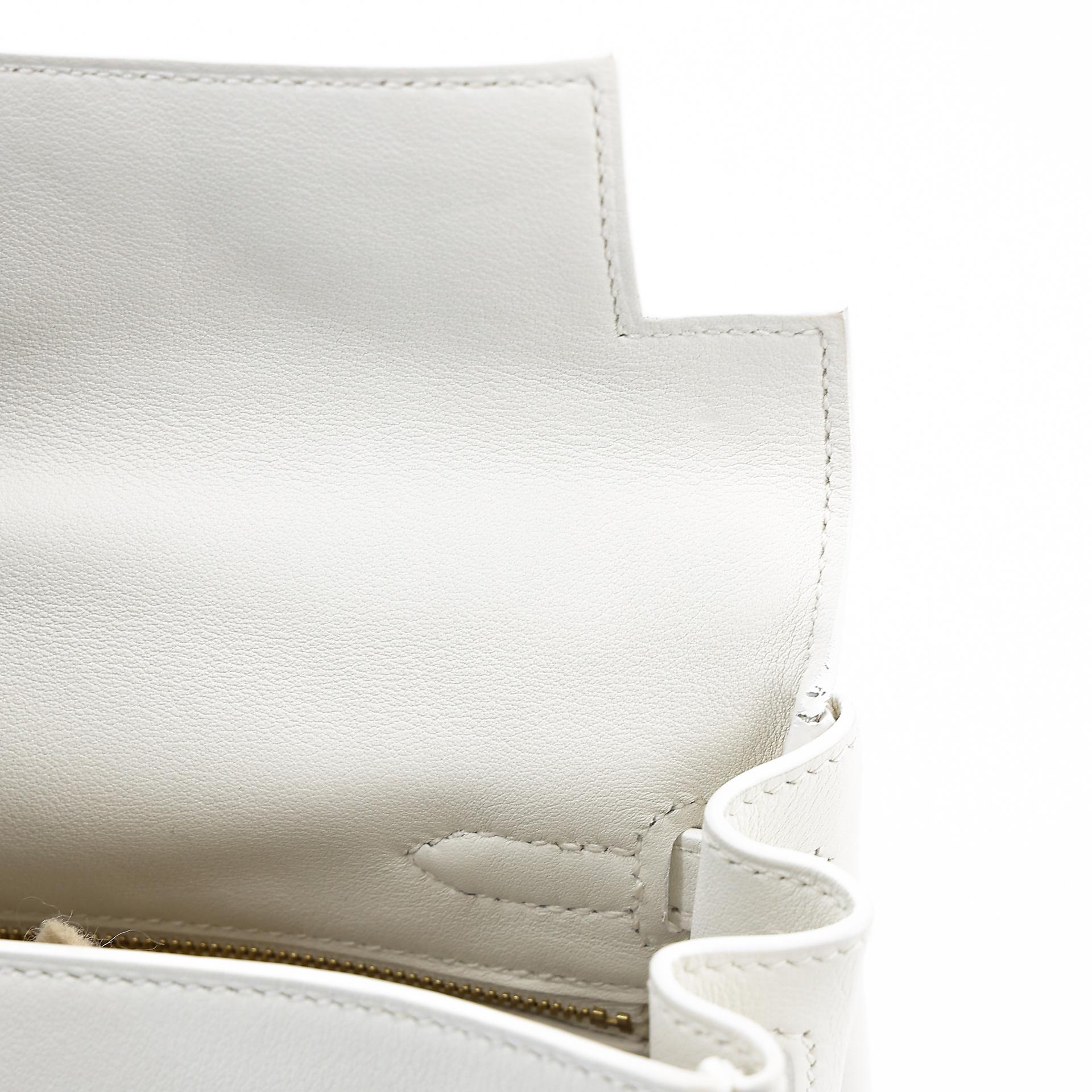 Excellent ( Rank SA ) HERMÈS Kelly 25 White (01) Swift Gold hardware D (2019) - 23