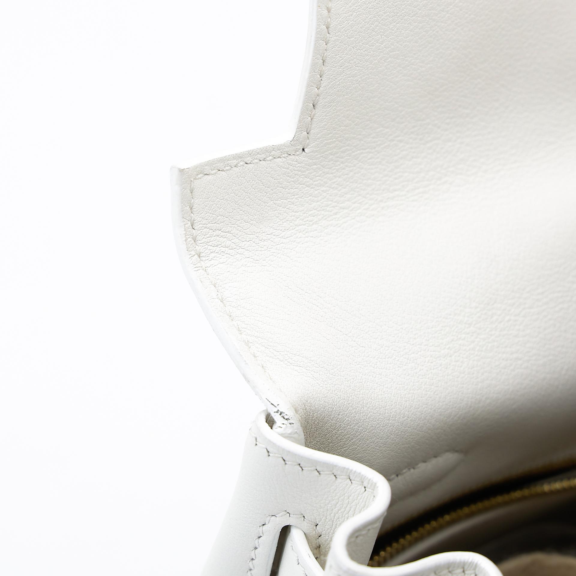 Excellent ( Rank SA ) HERMÈS Kelly 25 White (01) Swift Gold hardware D (2019) - 24