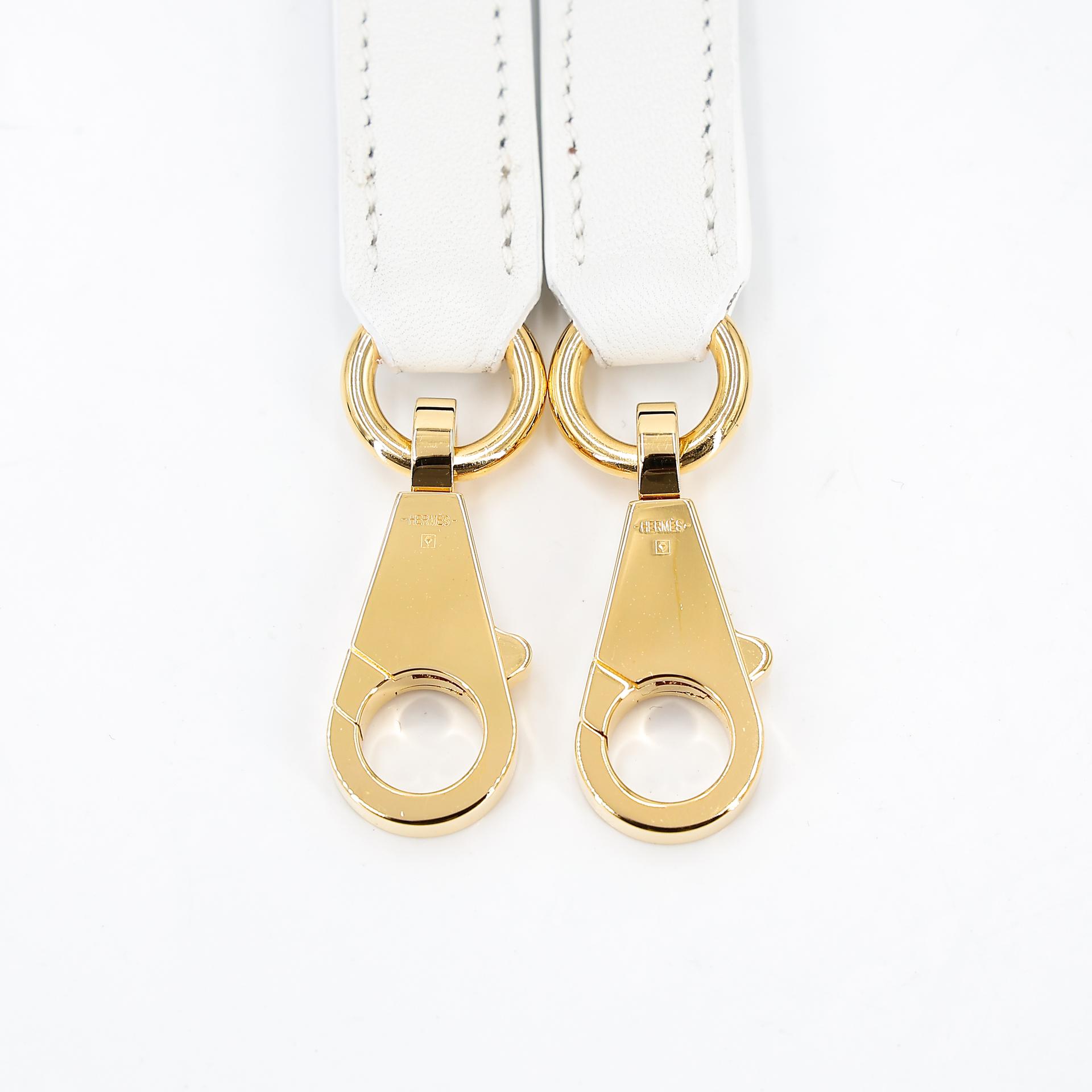 Excellent ( Rank SA ) HERMÈS Kelly 25 White (01) Swift Gold hardware D (2019) - 33