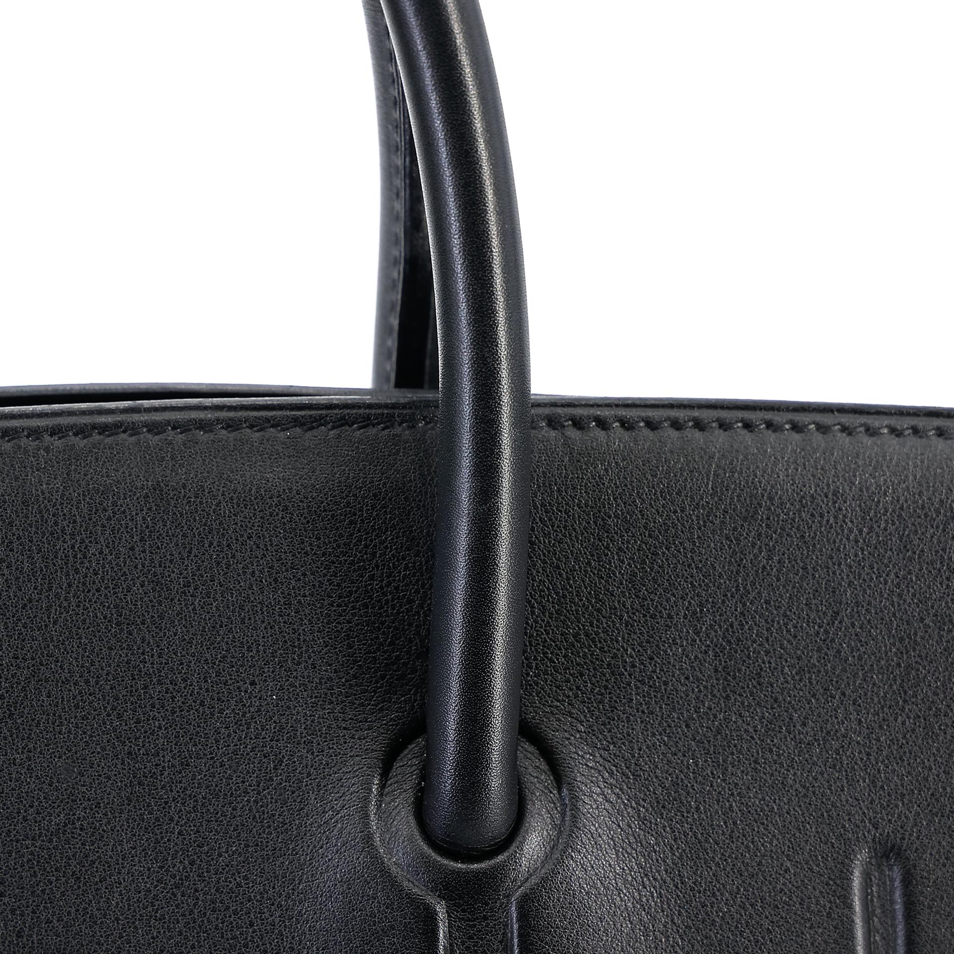 Good ( Rank AB) HERMÈS Limited Edition Birkin 35 Shadow Black (89) Swift Palladium hardware Square M (2009) - 5