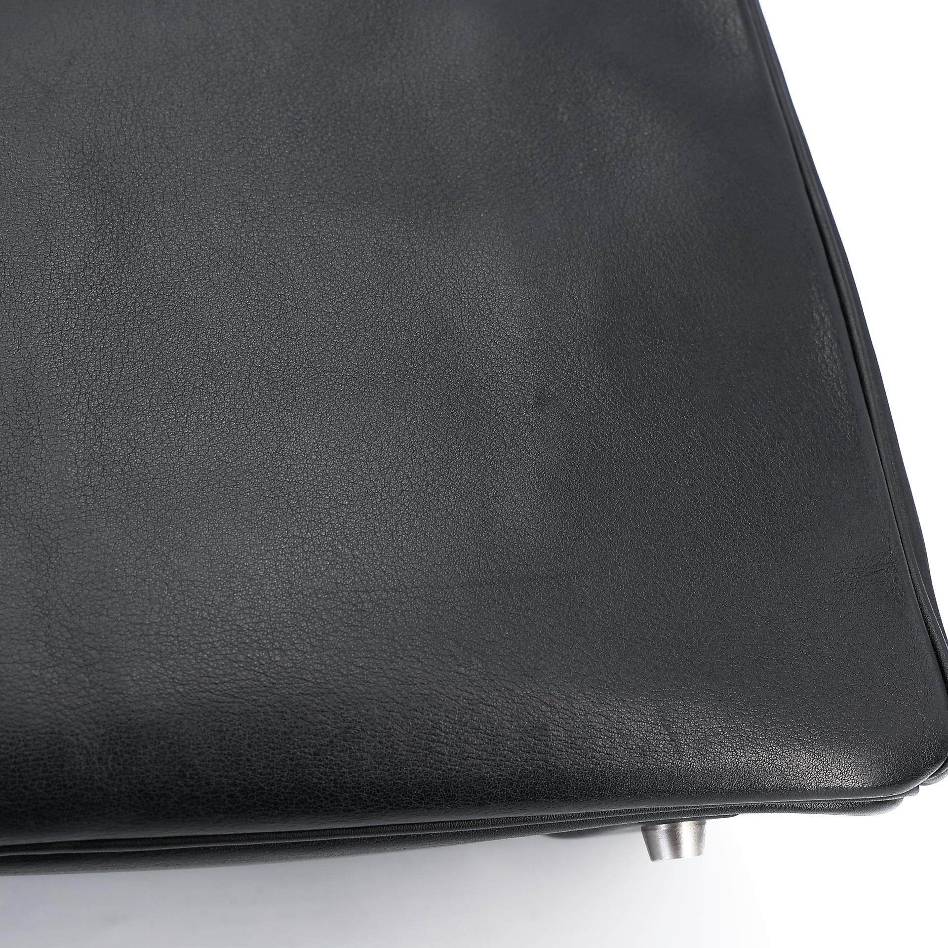 Good ( Rank AB) HERMÈS Limited Edition Birkin 35 Shadow Black (89) Swift Palladium hardware Square M (2009) - 18