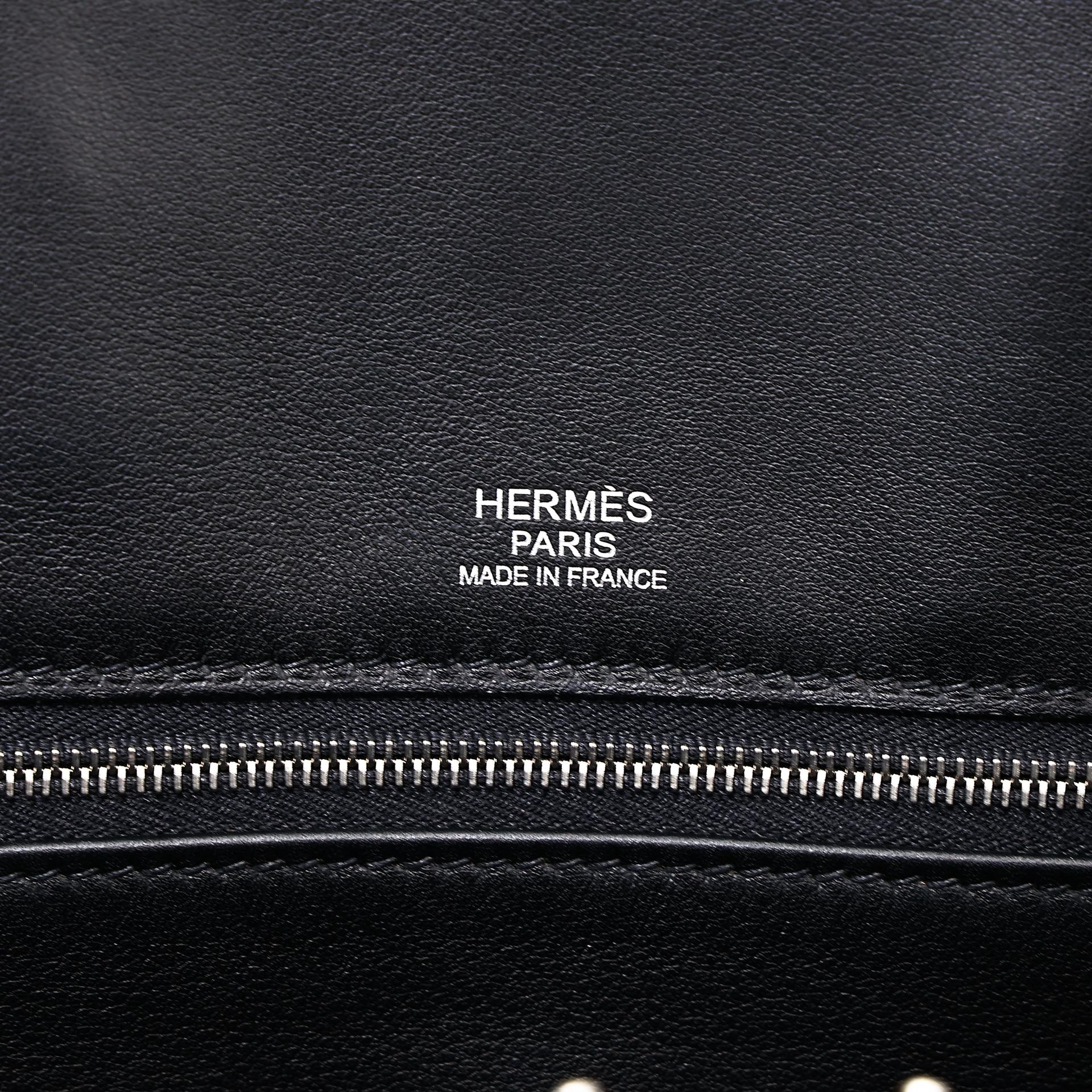 Good ( Rank AB) HERMÈS Limited Edition Birkin 35 Shadow Black (89) Swift Palladium hardware Square M (2009) - 27
