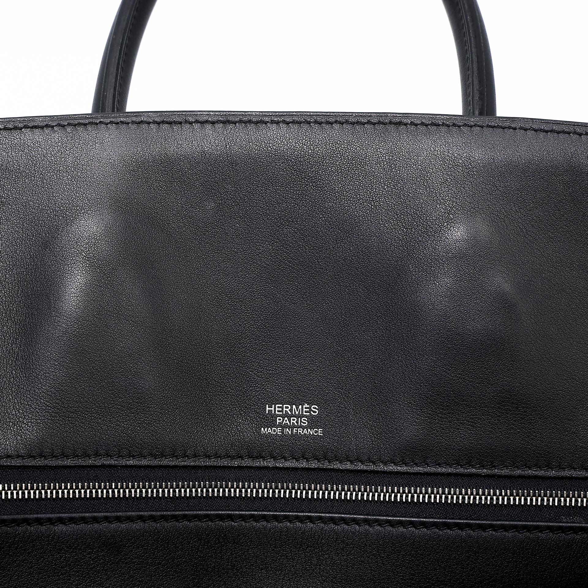 Good ( Rank AB) HERMÈS Limited Edition Birkin 35 Shadow Black (89) Swift Palladium hardware Square M (2009) - 30