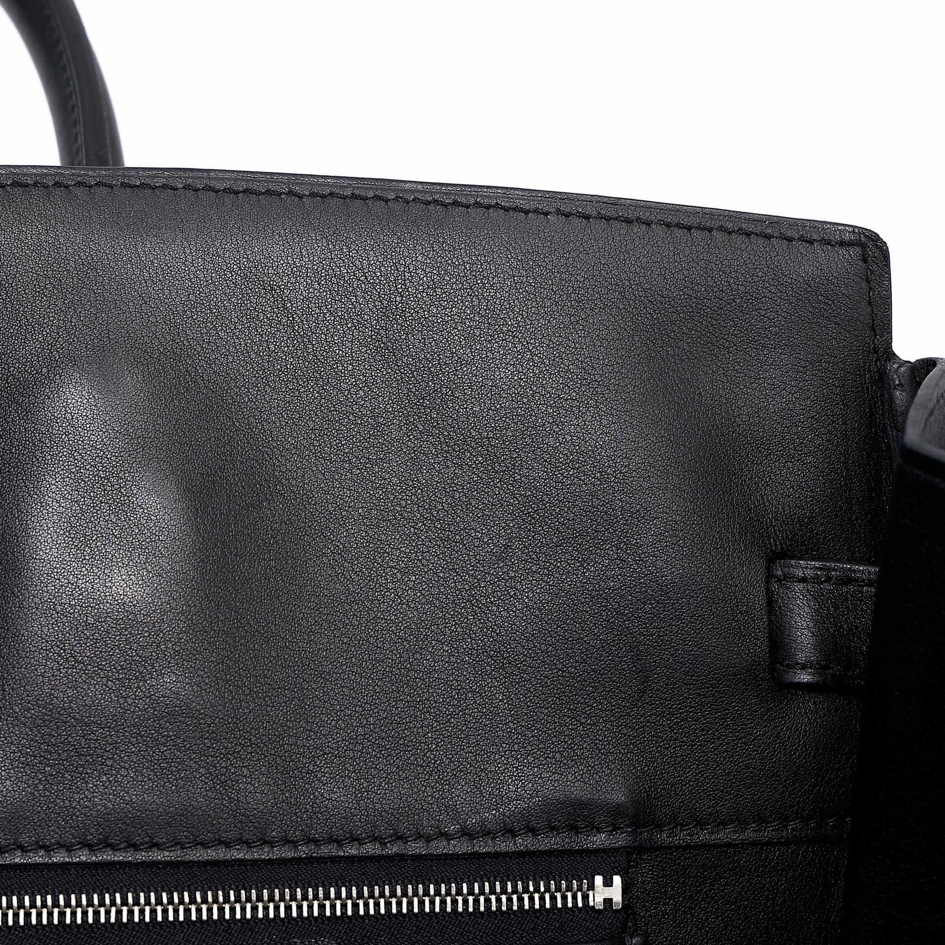 Good ( Rank AB) HERMÈS Limited Edition Birkin 35 Shadow Black (89) Swift Palladium hardware Square M (2009) - 32