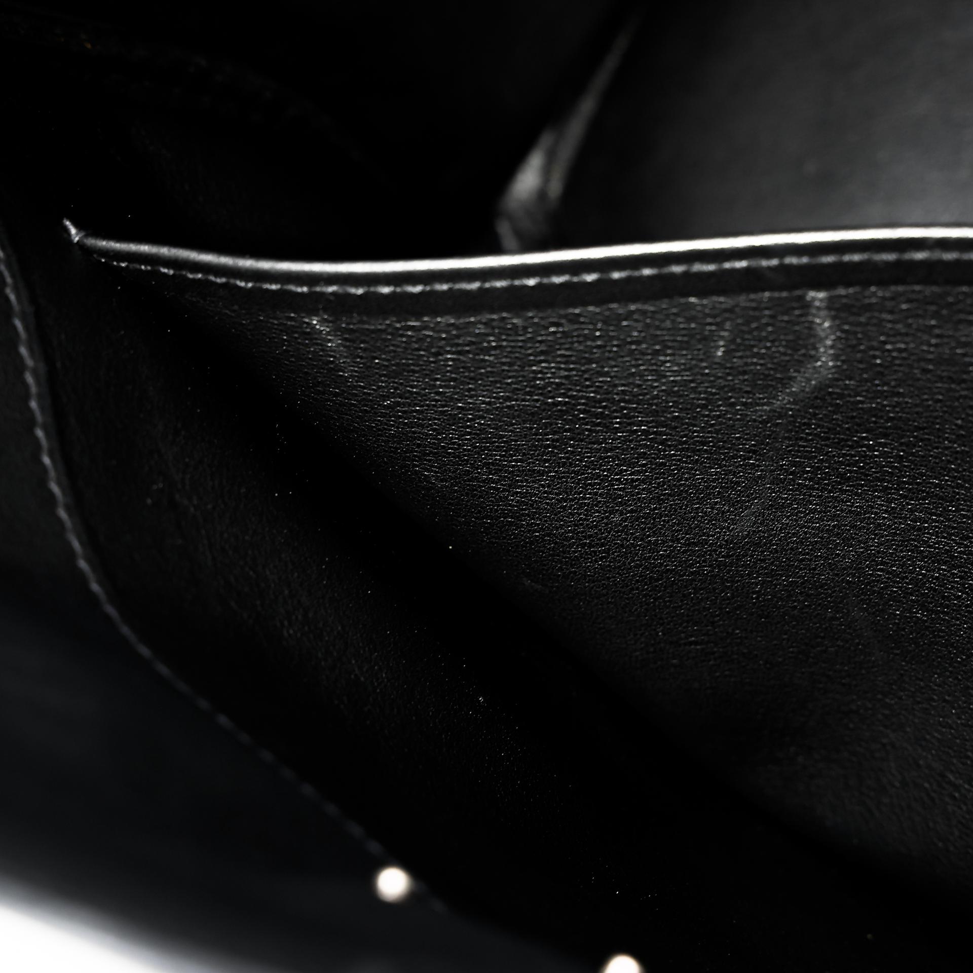 Good ( Rank AB) HERMÈS Limited Edition Birkin 35 Shadow Black (89) Swift Palladium hardware Square M (2009) - 34