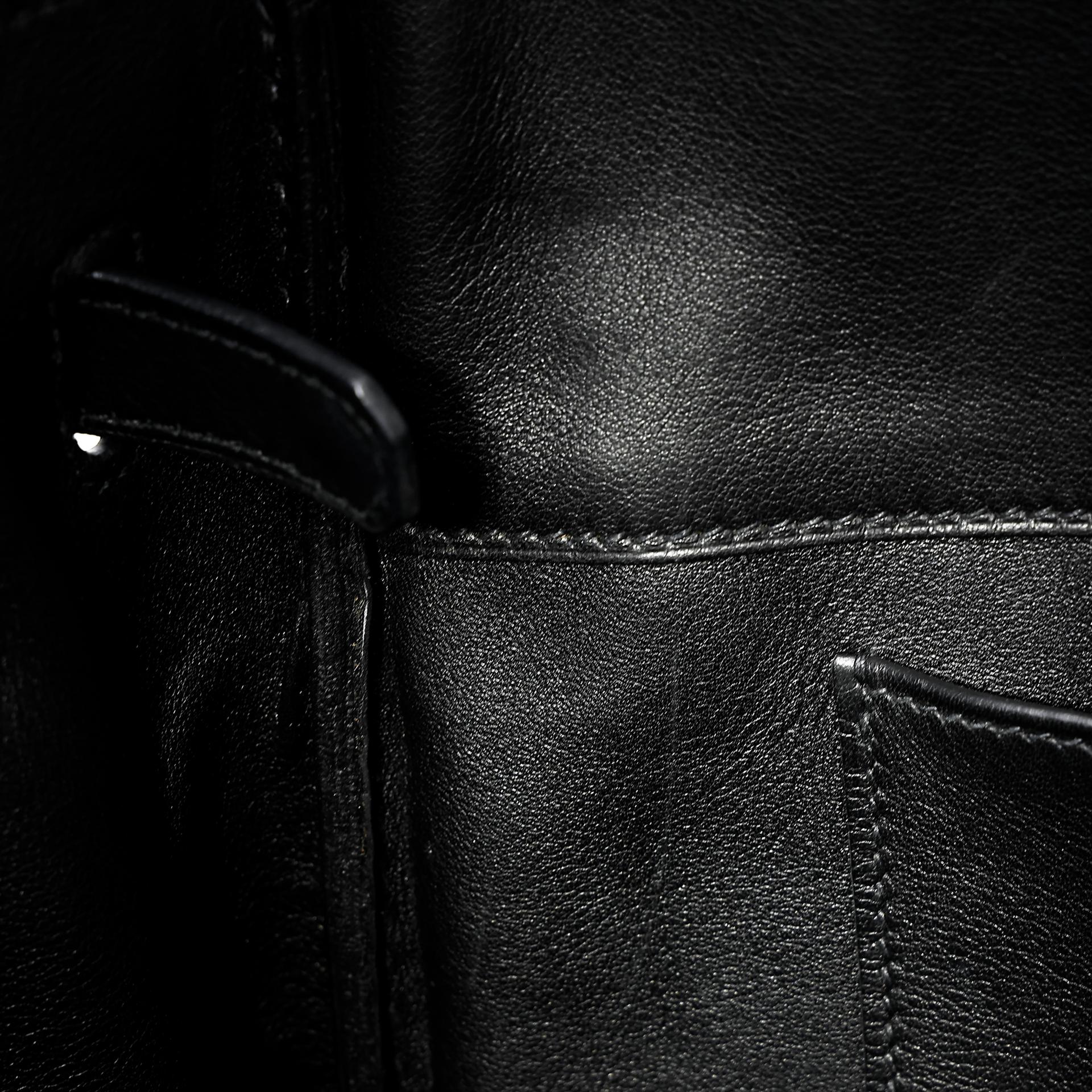 Good ( Rank AB) HERMÈS Limited Edition Birkin 35 Shadow Black (89) Swift Palladium hardware Square M (2009) - 36