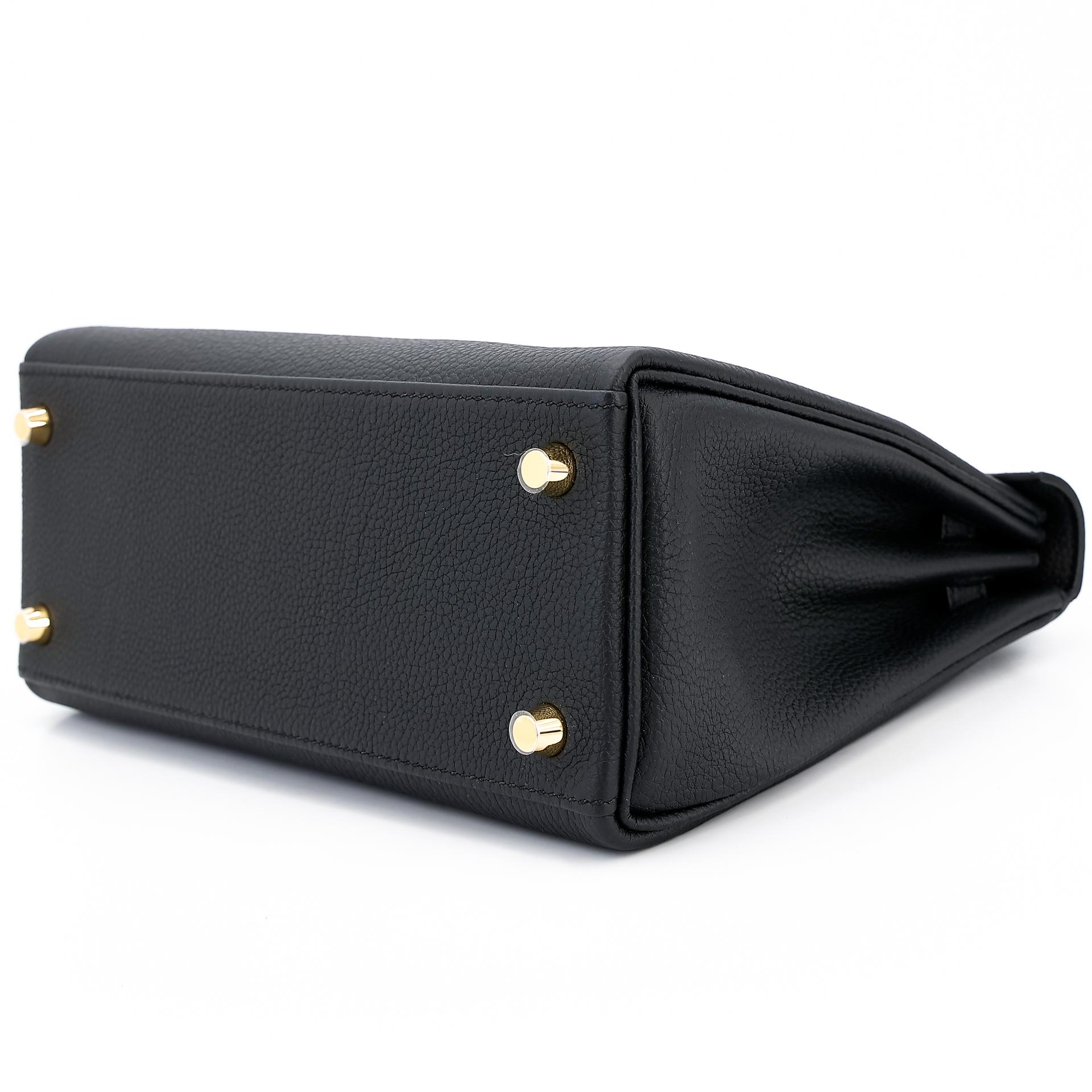 Brand New ( Rank N ) HERMÈS Kelly 25 Black (89) Togo Gold hardware W (2024) - 4