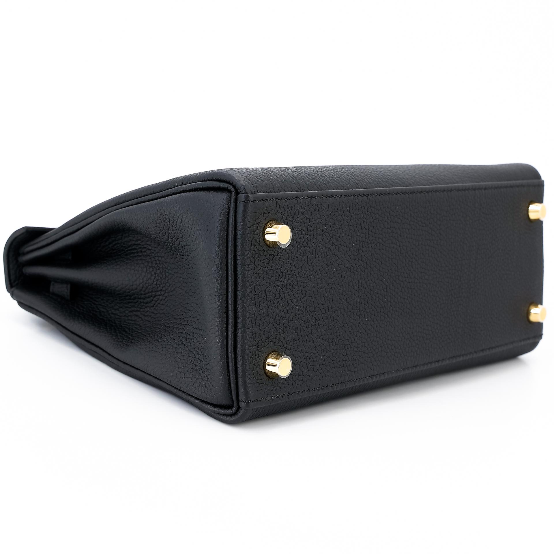 Brand New ( Rank N ) HERMÈS Kelly 25 Black (89) Togo Gold hardware W (2024) - 5