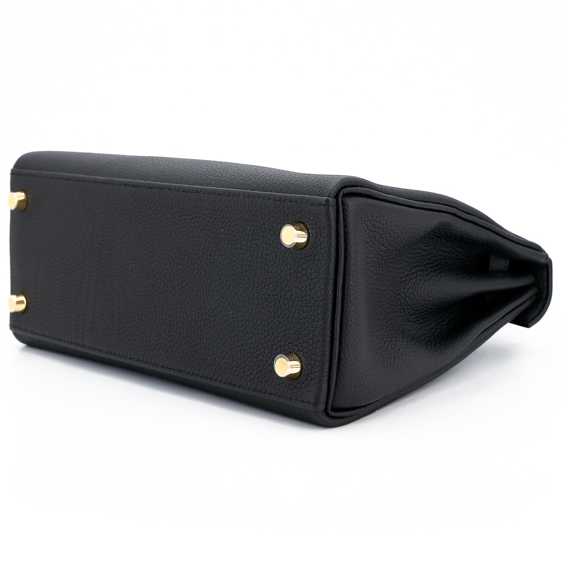 Brand New ( Rank N ) HERMÈS Kelly 25 Black (89) Togo Gold hardware W (2024) - 6