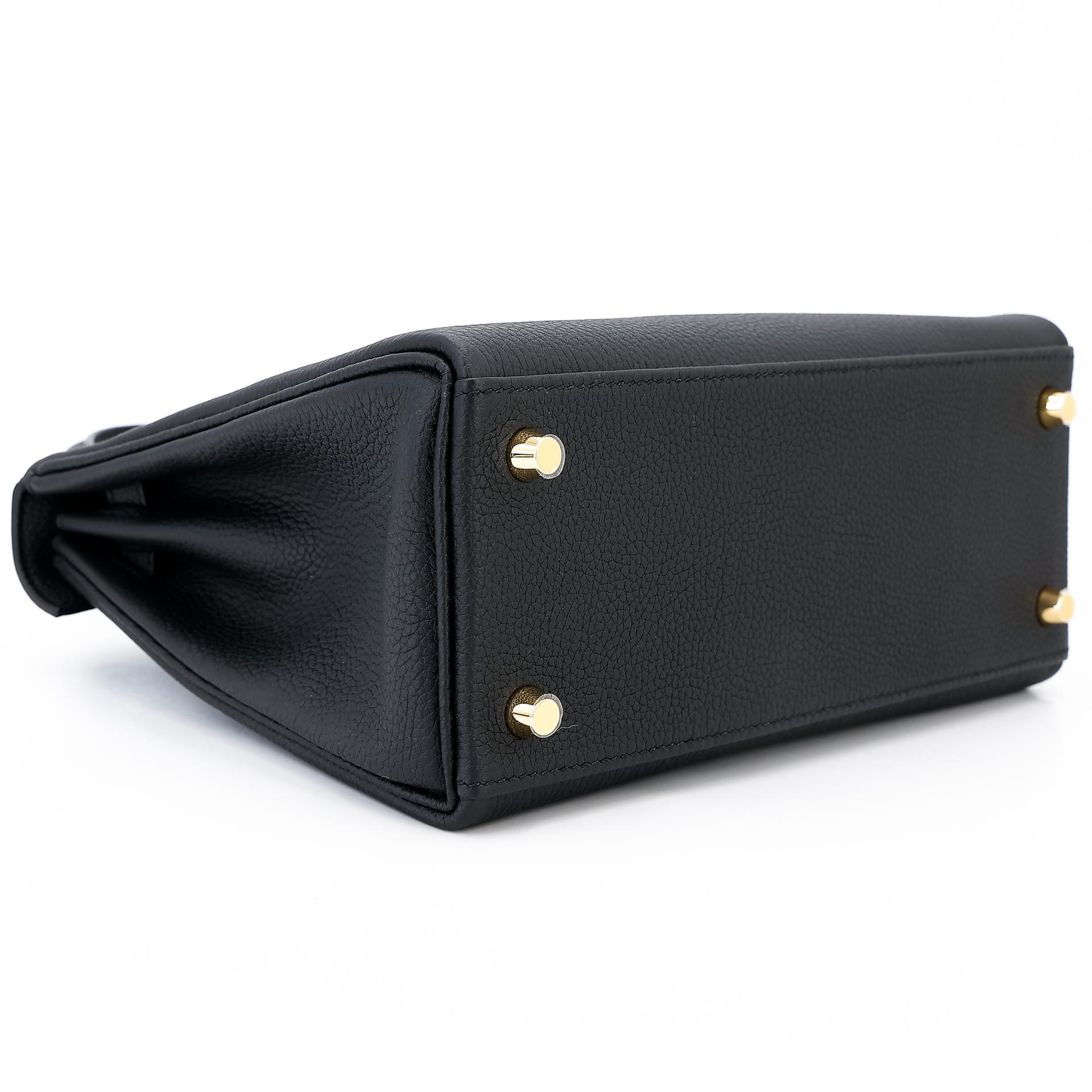 Brand New ( Rank N ) HERMÈS Kelly 25 Black (89) Togo Gold hardware W (2024) - 7