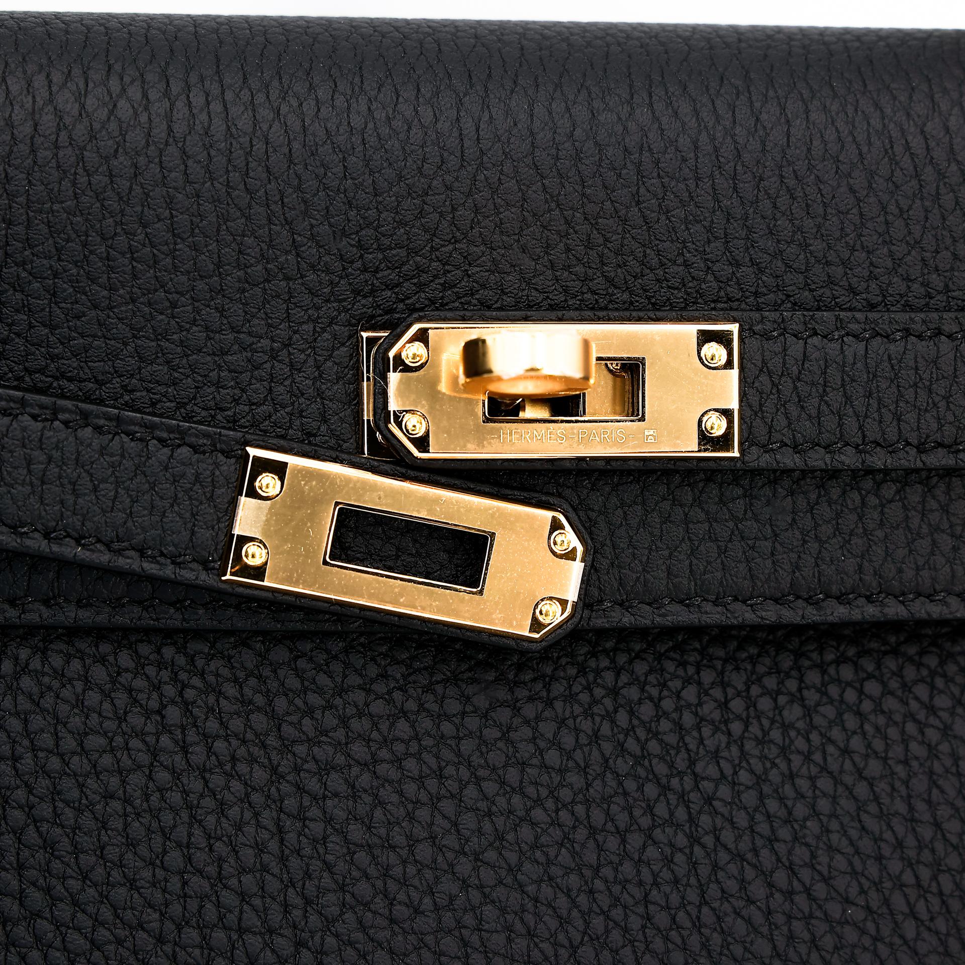 Brand New ( Rank N ) HERMÈS Kelly 25 Black (89) Togo Gold hardware W (2024) - 8