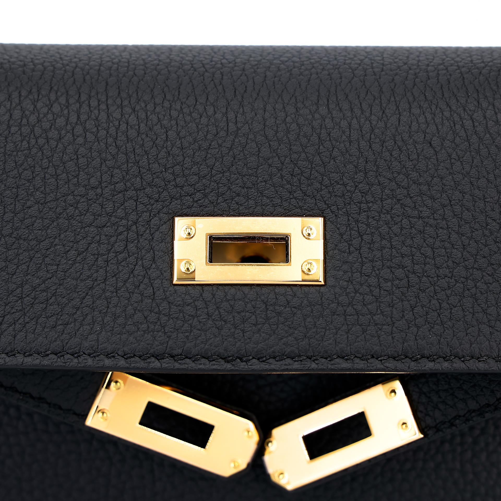 Brand New ( Rank N ) HERMÈS Kelly 25 Black (89) Togo Gold hardware W (2024) - 9