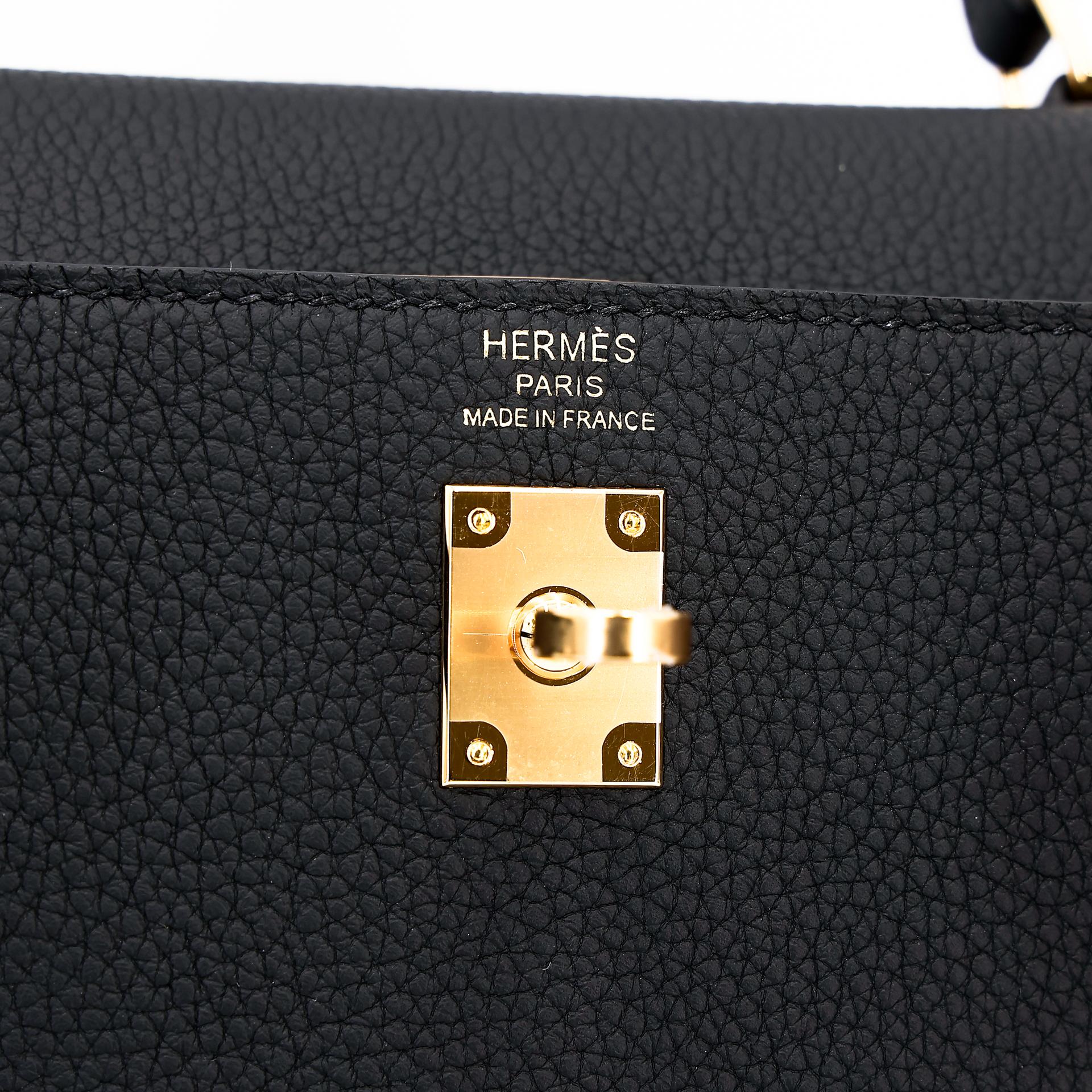 Brand New ( Rank N ) HERMÈS Kelly 25 Black (89) Togo Gold hardware W (2024) - 11