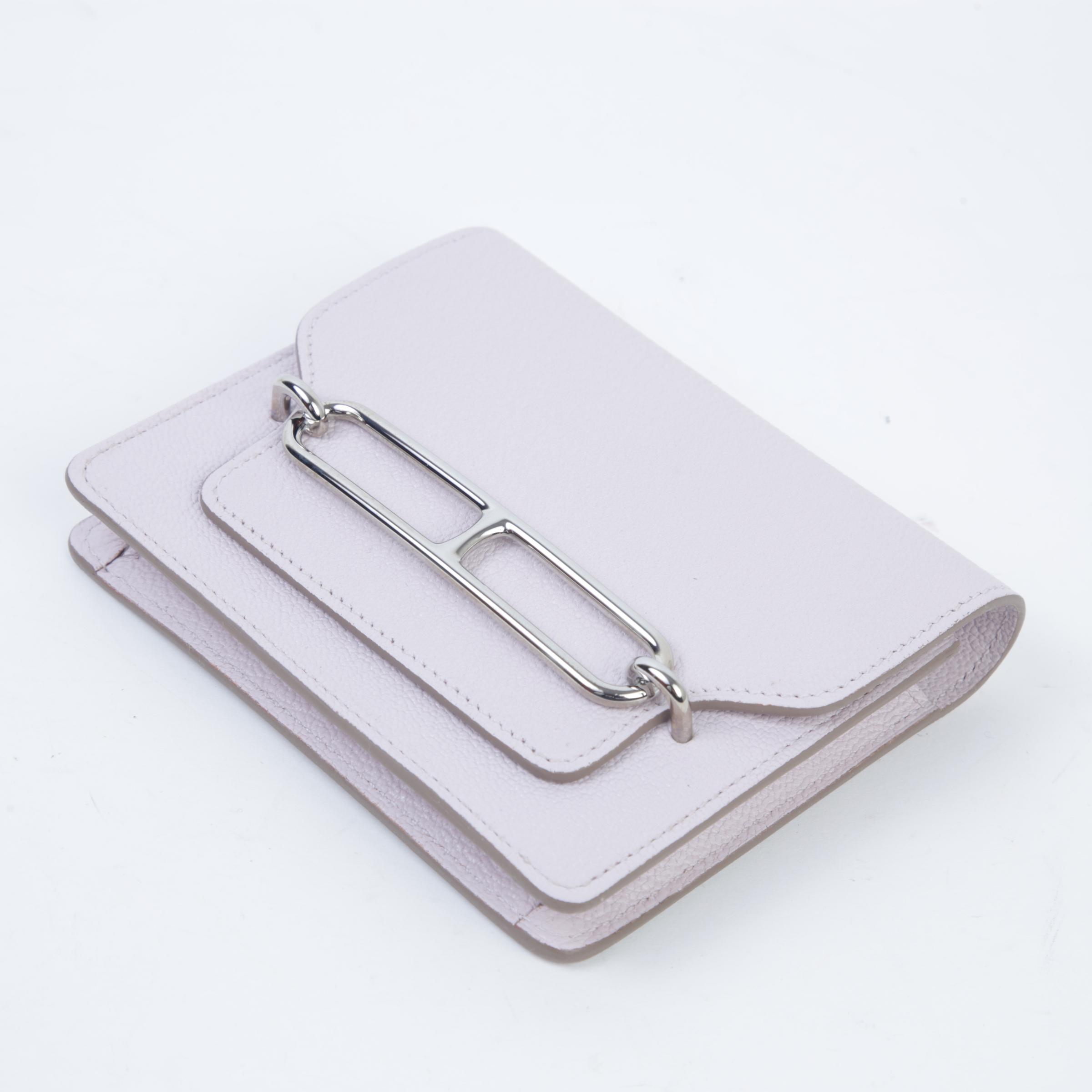 Unused ( Rank NS ) HERMÈS Roulis Slim Mauve Pale (09) Chevre Palladium hardware B (2023) - 4