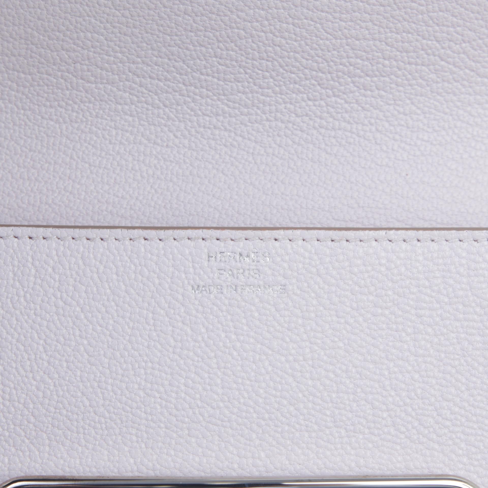 未使用保存品 HERMÈS 愛馬仕 Roulis Slim 錢包 09 夢幻粉 Mauve Pale Chevre山羊皮 銀扣 B刻 2023年 - 8