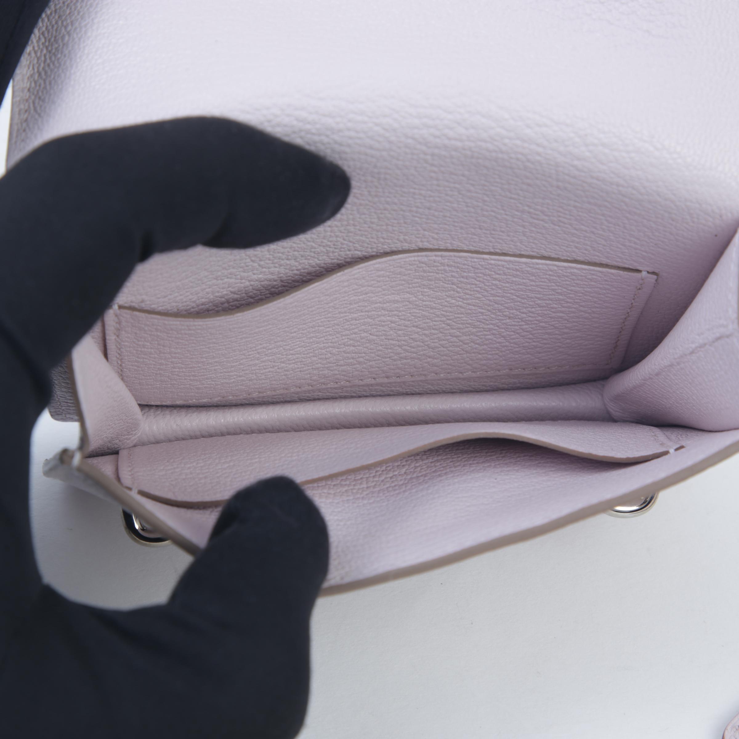 Unused ( Rank NS ) HERMÈS Roulis Slim Mauve Pale (09) Chevre Palladium hardware B (2023) - 9