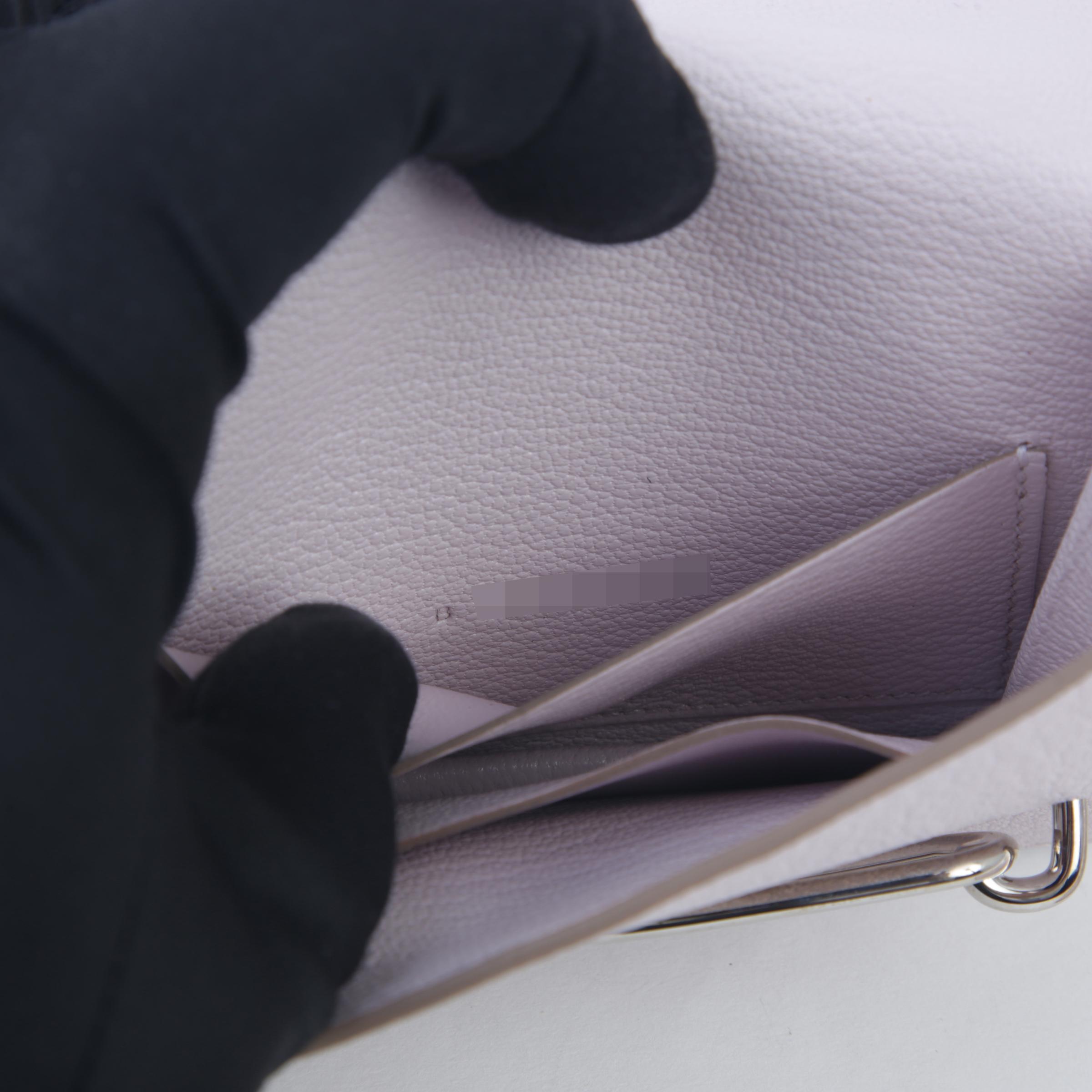Unused ( Rank NS ) HERMÈS Roulis Slim Mauve Pale (09) Chevre Palladium hardware B (2023) - 12