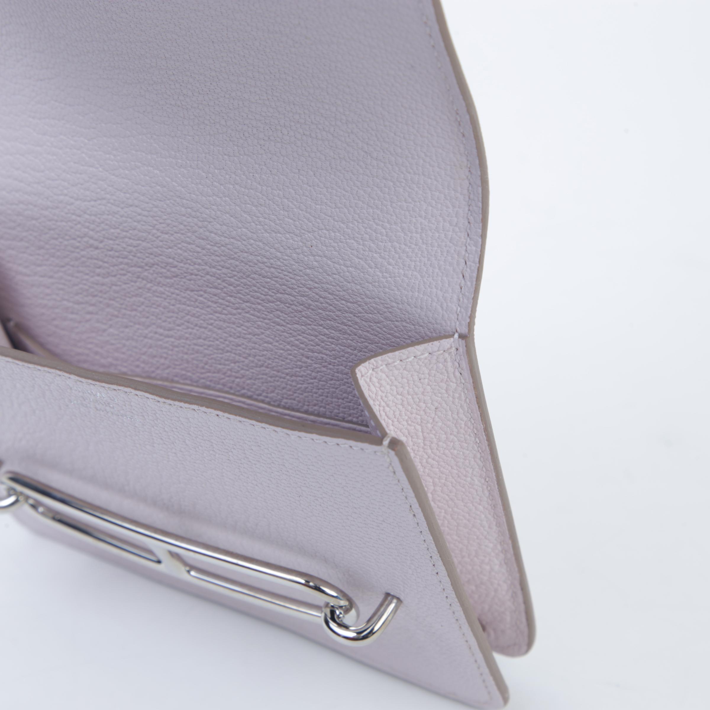 Unused ( Rank NS ) HERMÈS Roulis Slim Mauve Pale (09) Chevre Palladium hardware B (2023) - 10