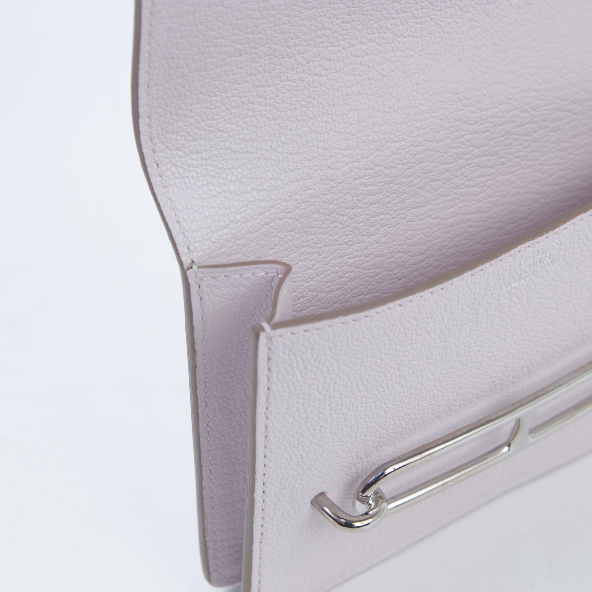 Unused ( Rank NS ) HERMÈS Roulis Slim Mauve Pale (09) Chevre Palladium hardware B (2023) - 11