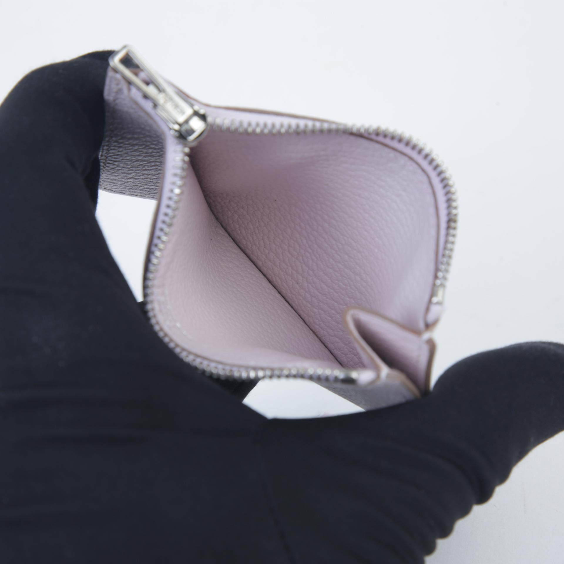 未使用保存品 HERMÈS 愛馬仕 Roulis Slim 錢包 09 夢幻粉 Mauve Pale Chevre山羊皮 銀扣 B刻 2023年 - 14