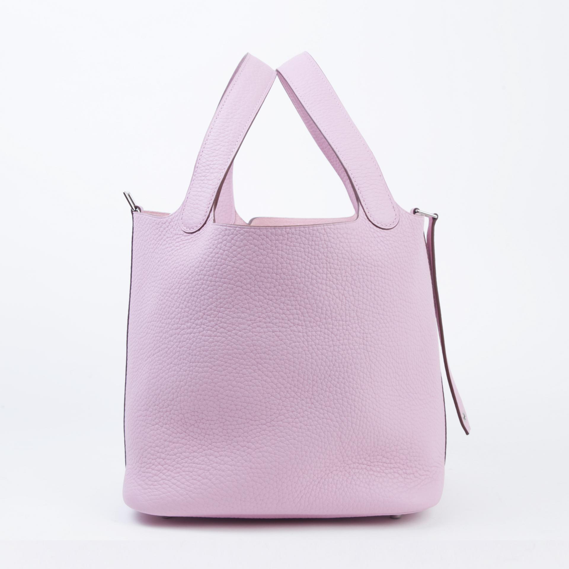 SA超美品 HERMÈS 爱马仕 Picotin 菜篮子 MM 22 X9 锦葵紫 Mauve Sylvestre Clemence小牛皮 银扣 Z刻 2021年 - 4