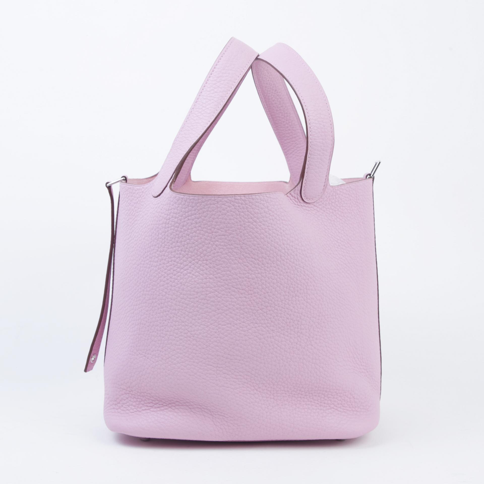 SA超美品 HERMÈS 爱马仕 Picotin 菜篮子 MM 22 X9 锦葵紫 Mauve Sylvestre Clemence小牛皮 银扣 Z刻 2021年 - 3