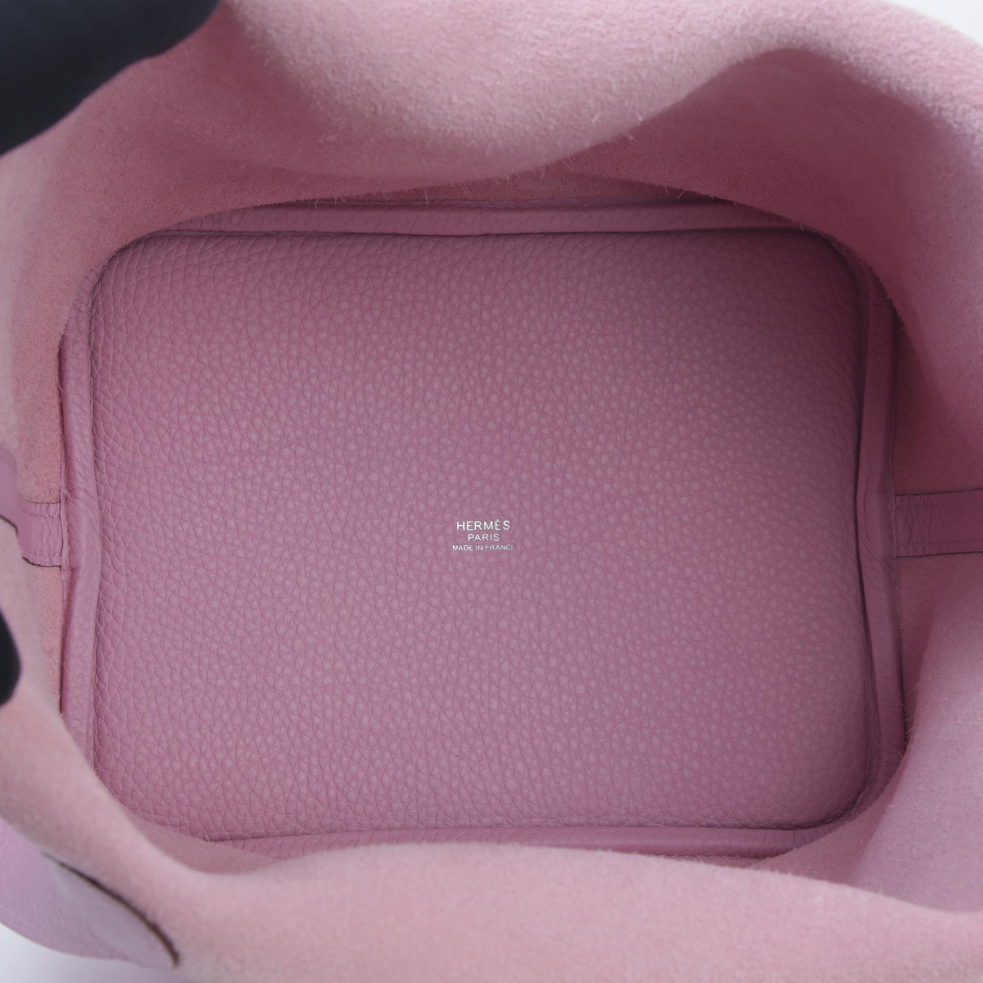 SA超美品 HERMÈS 爱马仕 Picotin 菜篮子 MM 22 X9 锦葵紫 Mauve Sylvestre Clemence小牛皮 银扣 Z刻 2021年 - 9