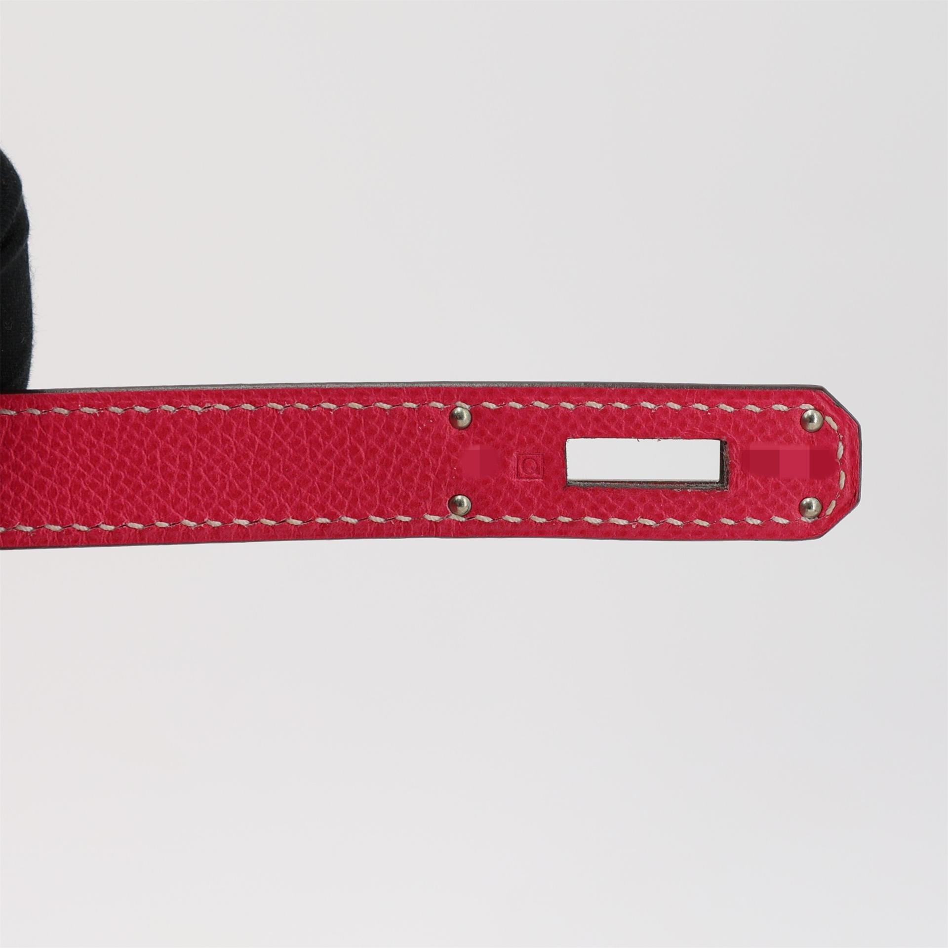 Very Good ( Rank A) HERMÈS Kelly 32 Sellier Rose Tyrien (E5) Epsom Palladium hardware Square Q (2013) - 15