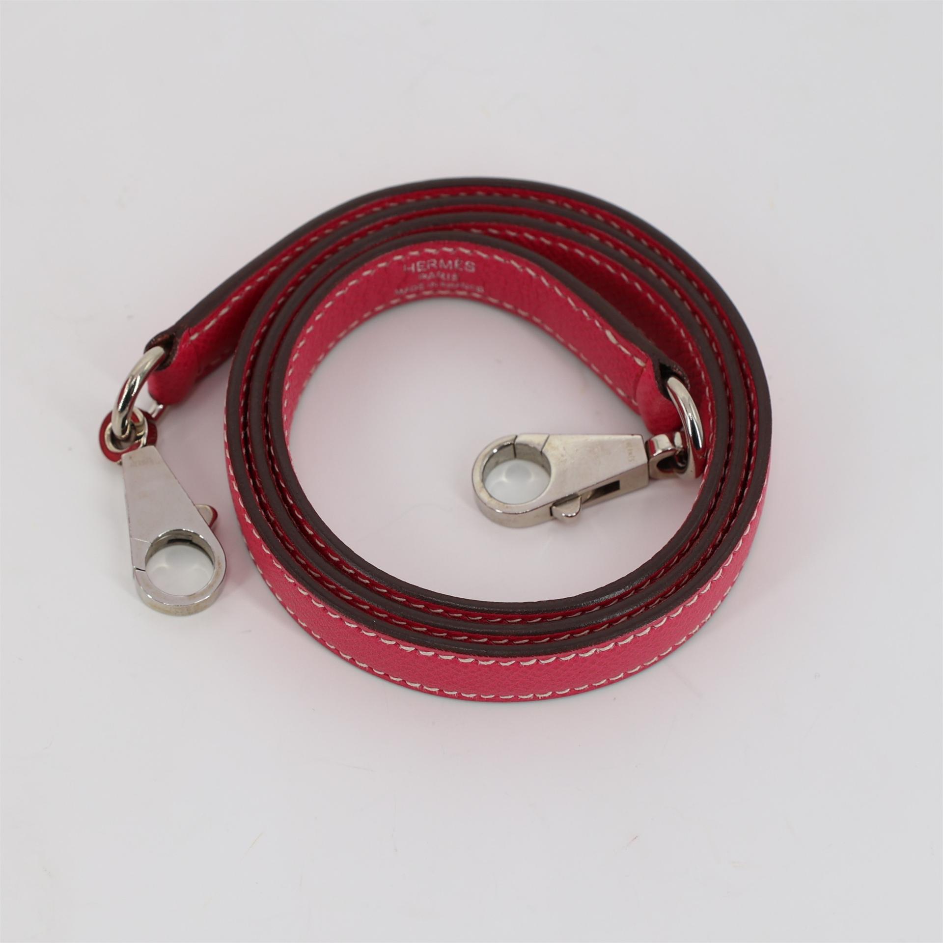 Very Good ( Rank A) HERMÈS Kelly 32 Sellier Rose Tyrien (E5) Epsom Palladium hardware Square Q (2013) - 24