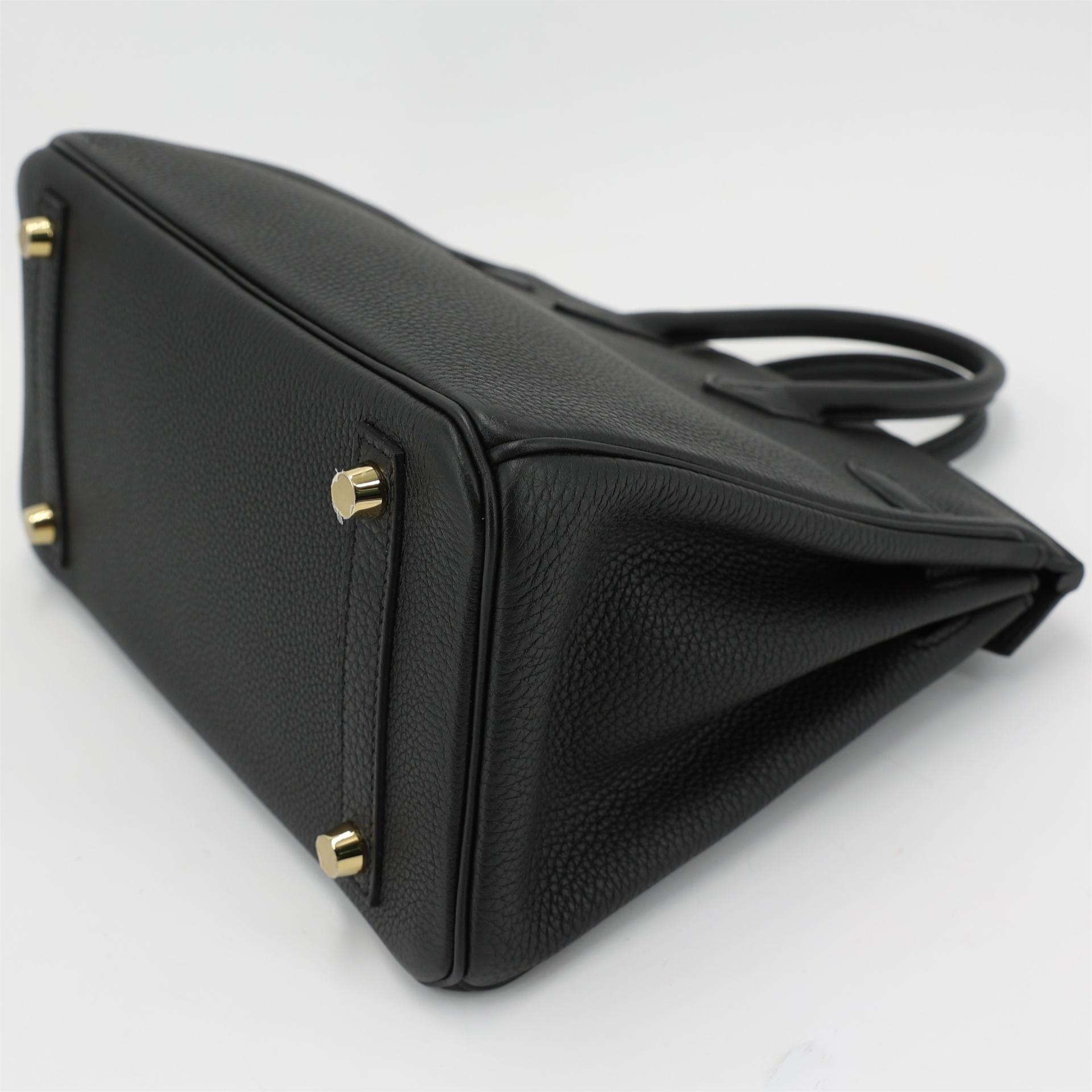 Excellent ( Rank SA ) HERMÈS Birkin 25 Black (89) Togo Gold hardware A (2017) - 7