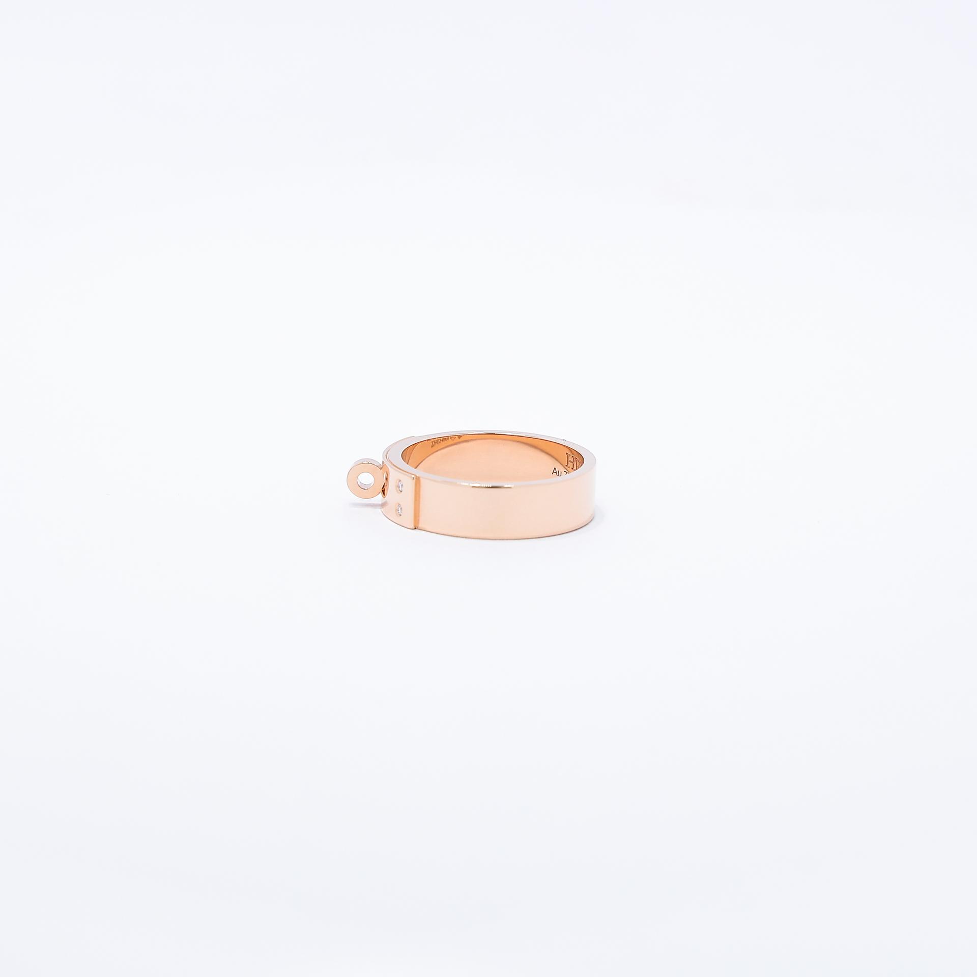 Brand New ( Rank N ) HERMÈS Kelly PM Ring Rose Gold Diamond Rose Gold Rose Gold hardware - 2