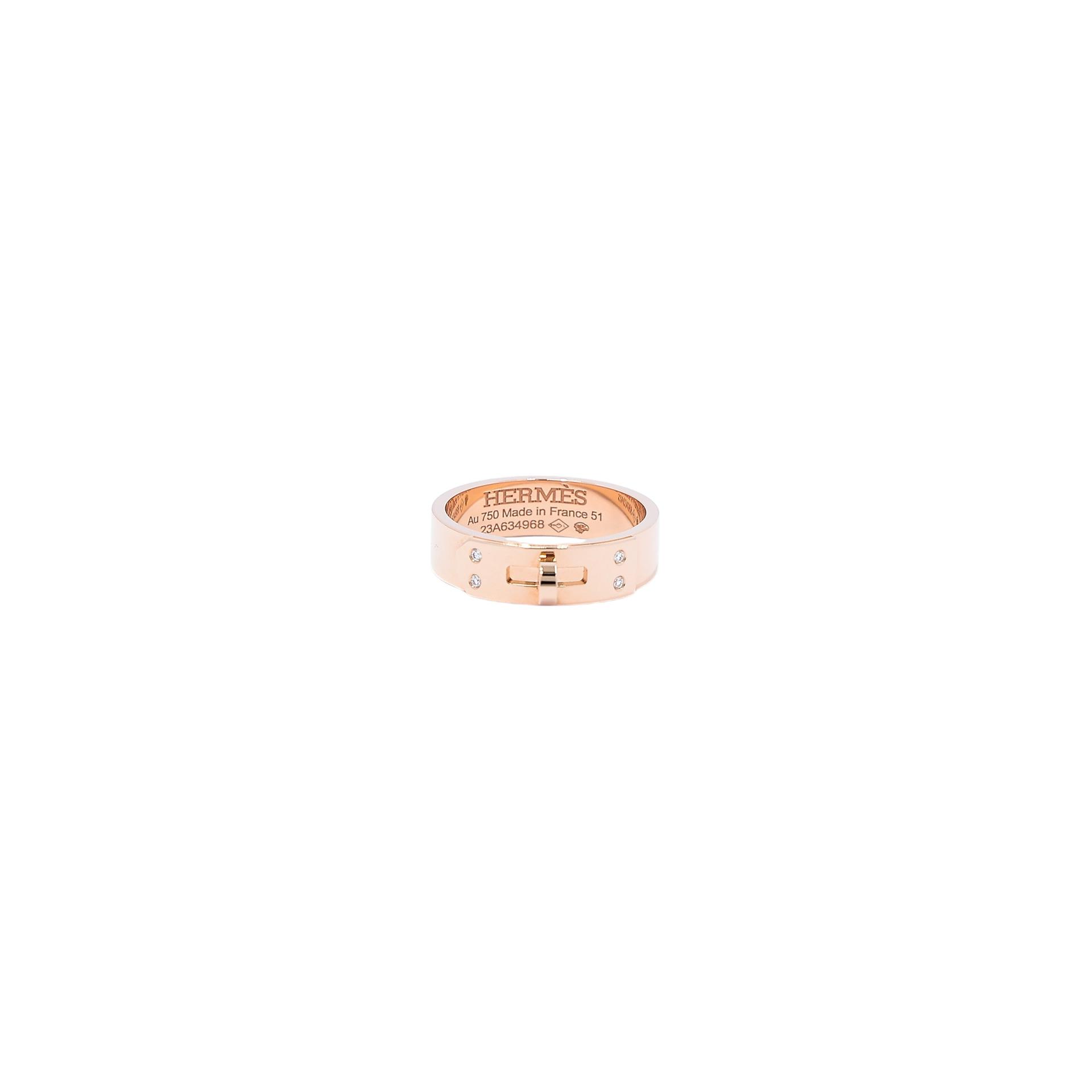 Brand New ( Rank N ) HERMÈS Kelly PM Ring Rose Gold Diamond Rose Gold Rose Gold hardware - 1
