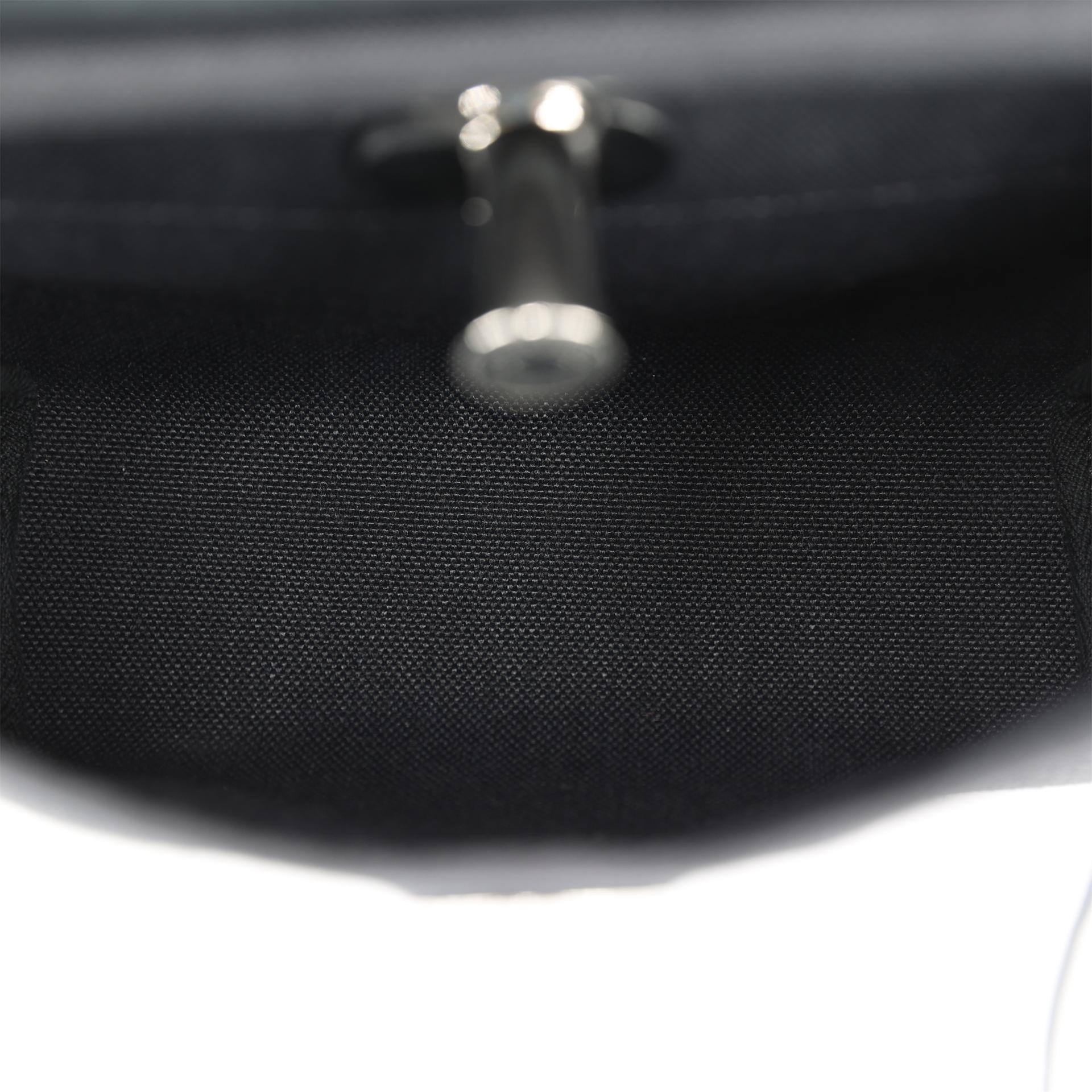 Brand New ( Rank N ) HERMÈS Herbag Zip Mini 20 Black (89) Vache Toile Militaire canvas Palladium hardware W (2024) - 13