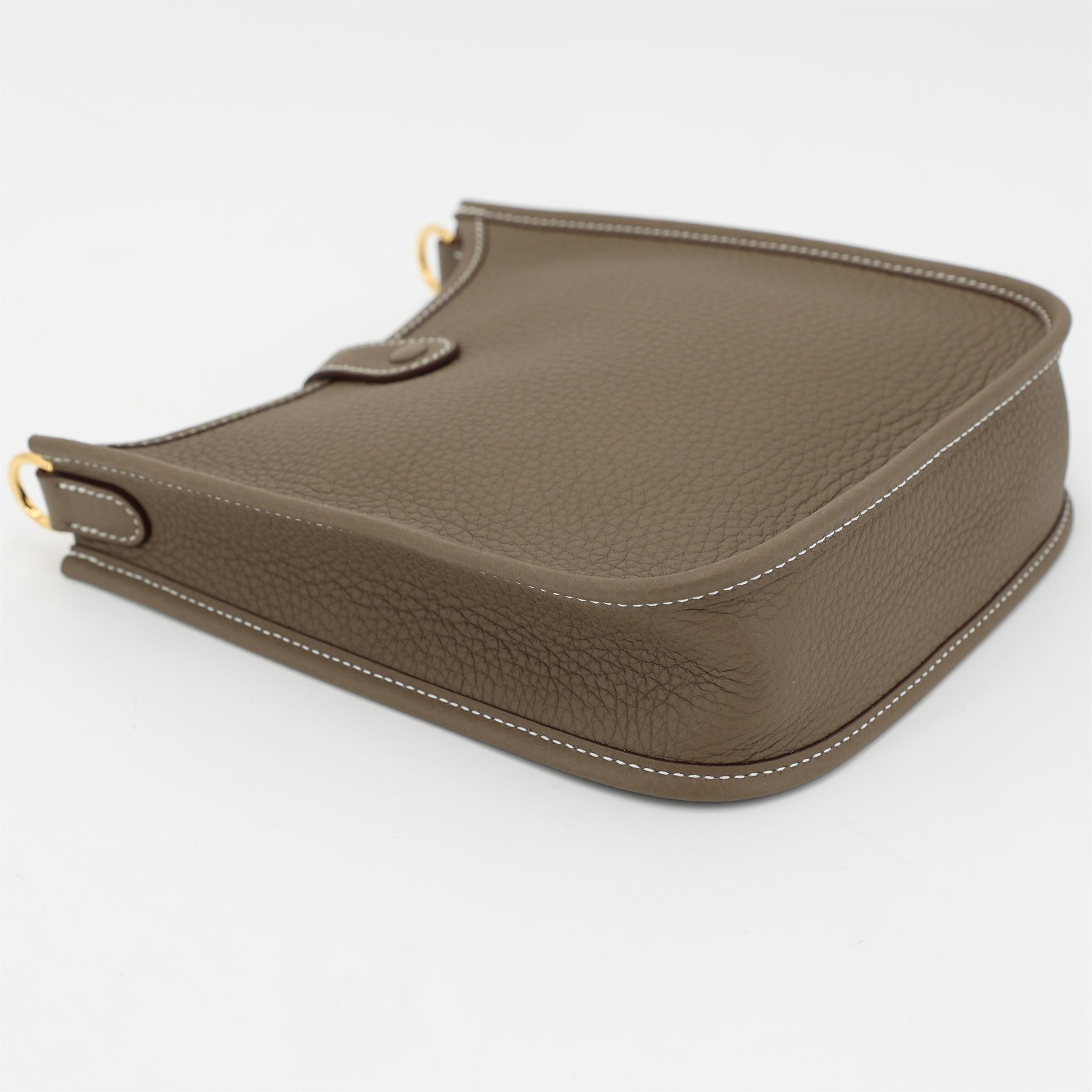 ランク N 新品 HERMÈS エルメス エブリンTPM バンドリエール112cm エトゥープ (18) トリヨン ゴールド金具 W刻印 - 5
