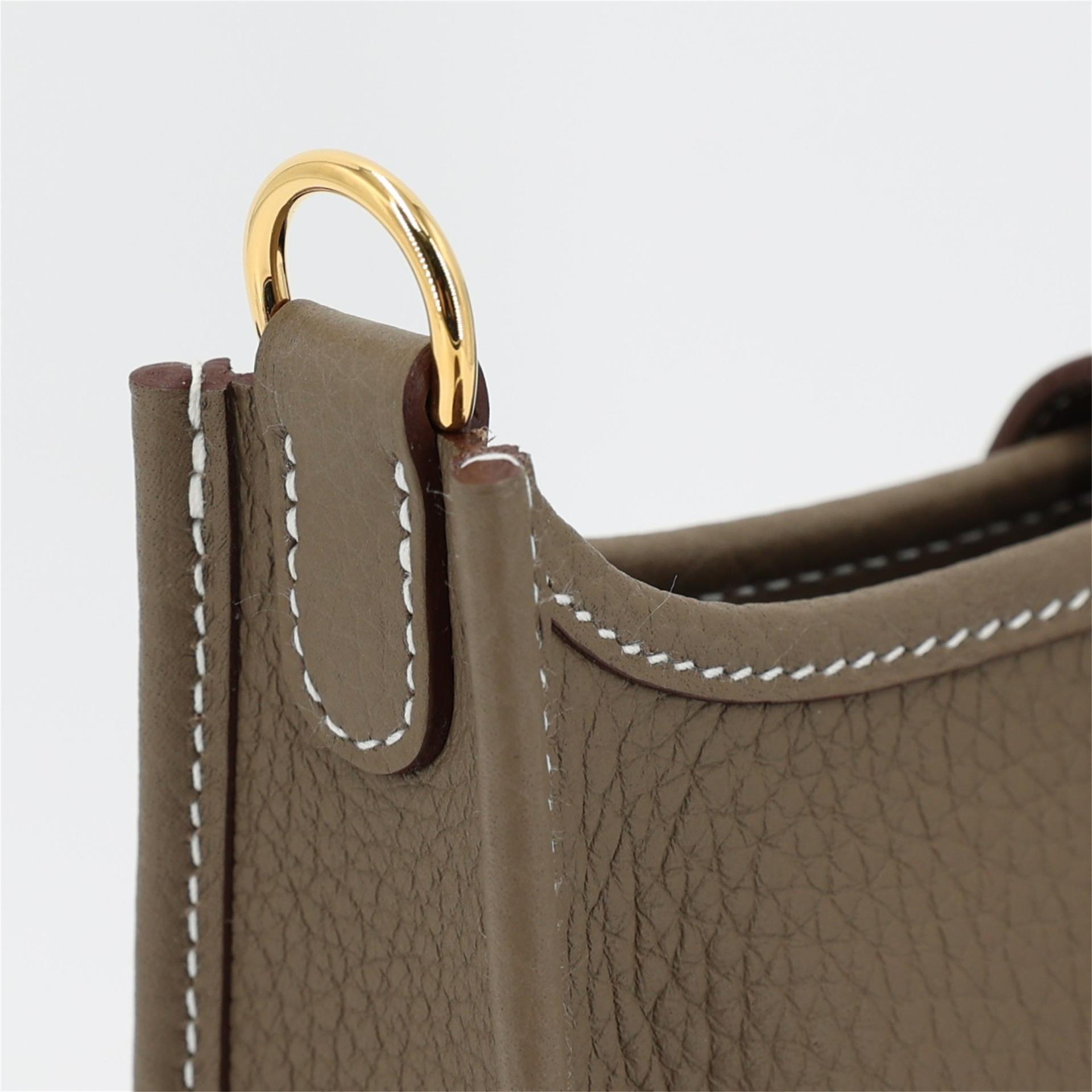 全新 HERMÈS 愛馬仕 Mini Evelyne 16 Amazone 112cm 18 大象灰 Etoupe Clemence小牛皮 金扣 W刻 2024年 - 7